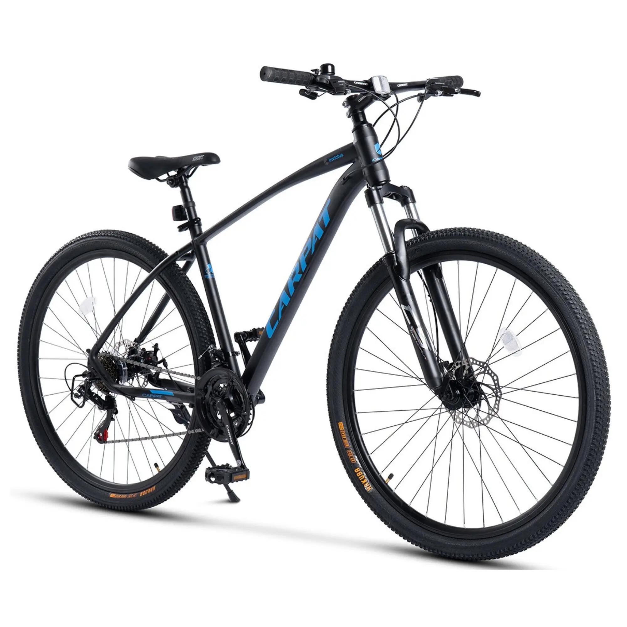 Bicicletă MTB semi-rigidă Invictus 21v Negru/Albastru 3/7