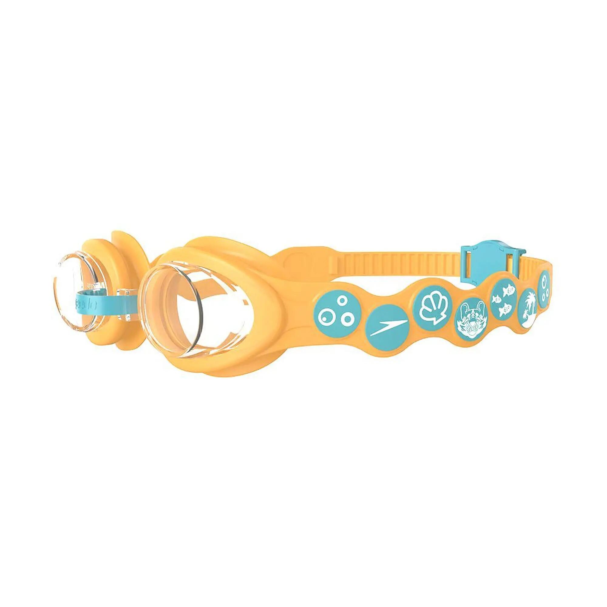 Lunettes de natation Speedo enfant Orange/Vert silicone antibuée 4/4