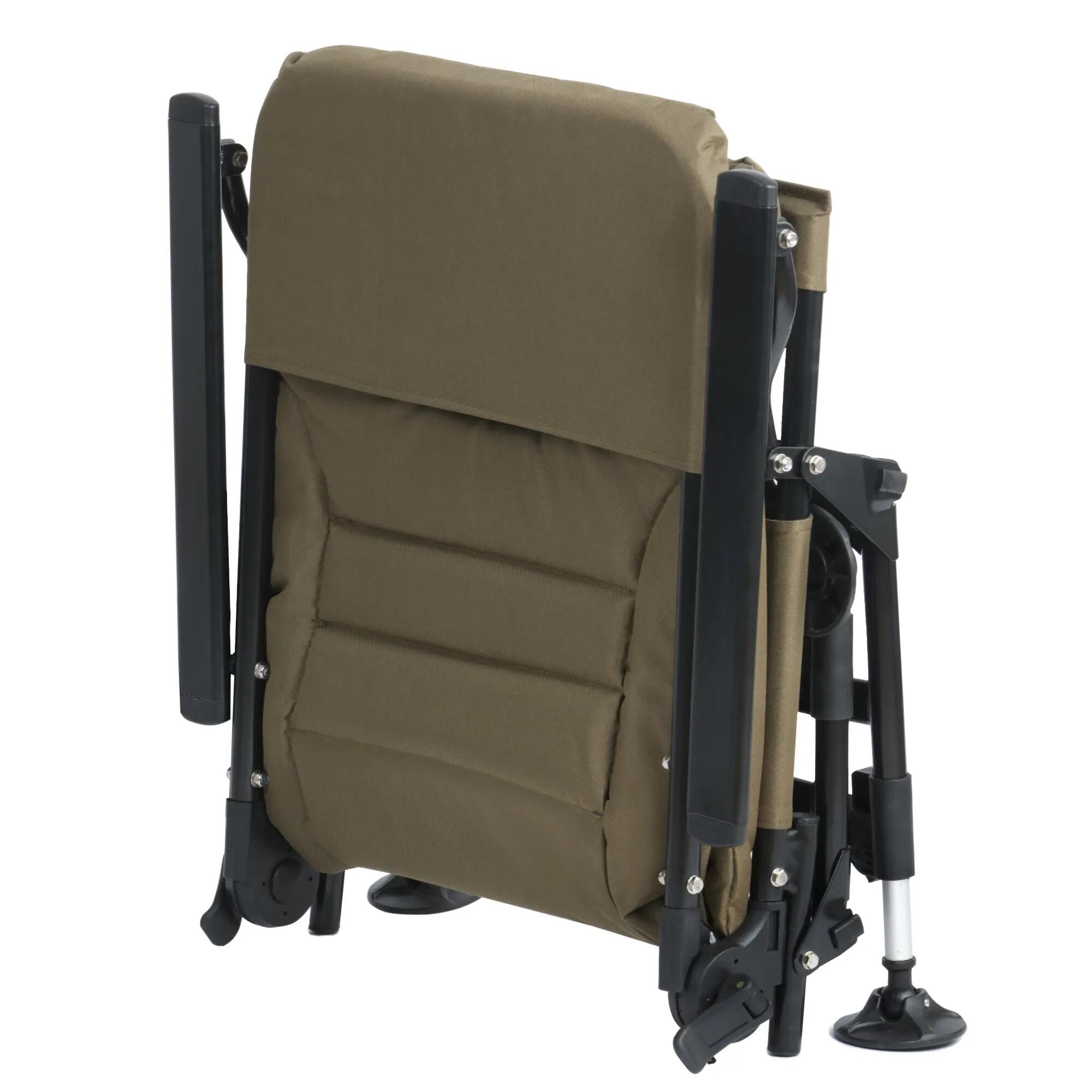 Angelstuhl Olivgrün/Tannengrün, Höhenverstellbar Faltbarer Campingstuhl + Tasche 8/8