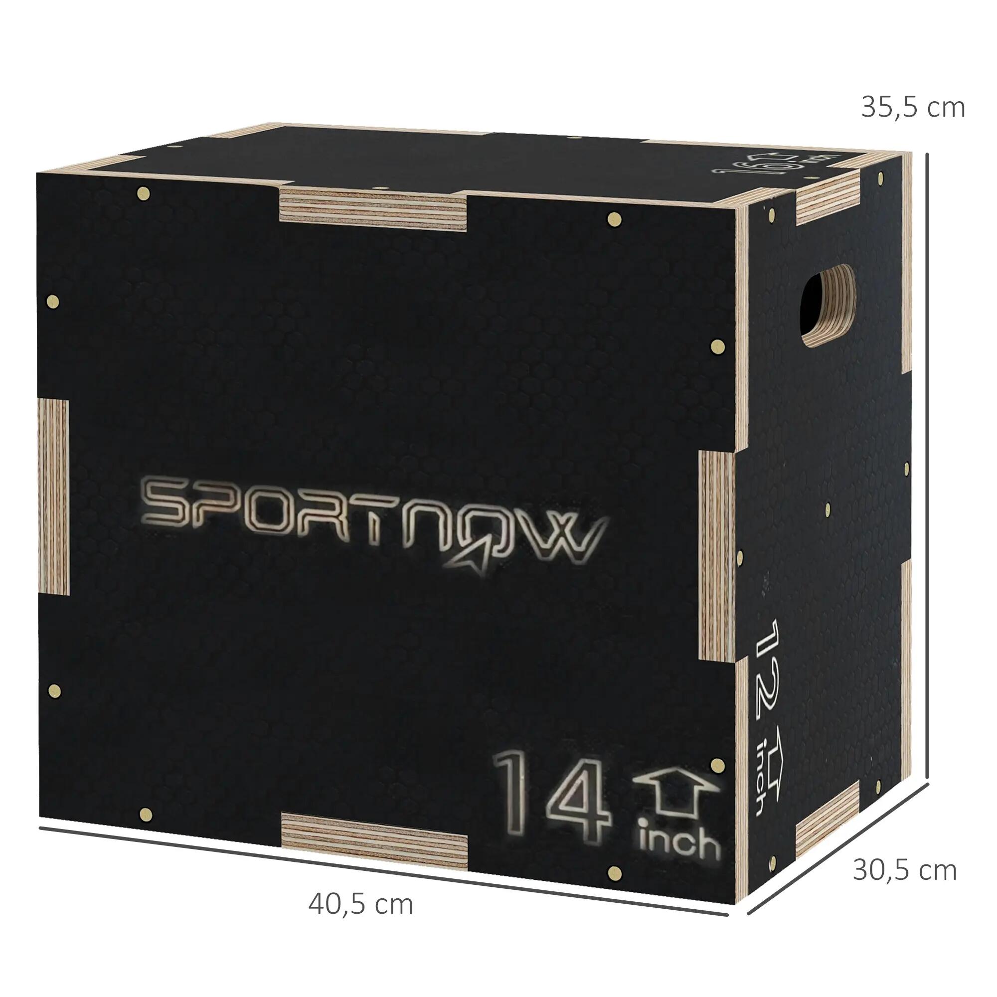 Caixa pliométrica 40,5x35,5x30,5 cm preto SPORTNOW 3/7