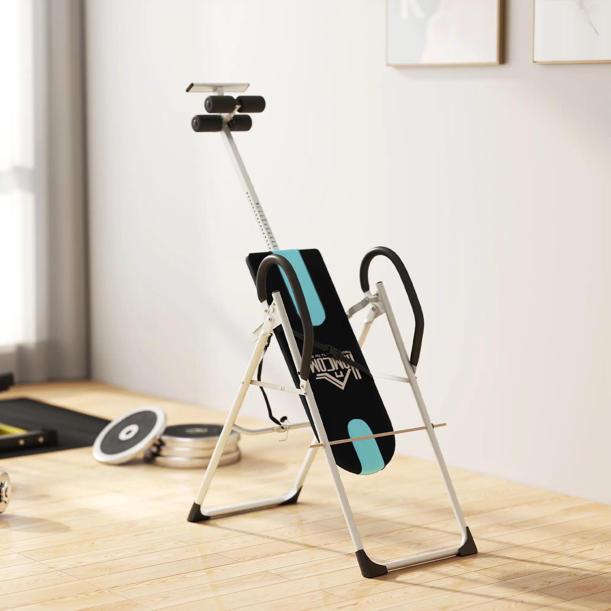 Tabla de Inversión Plegable con Altura Ángulos Ajustable a 147-198cm 4/7