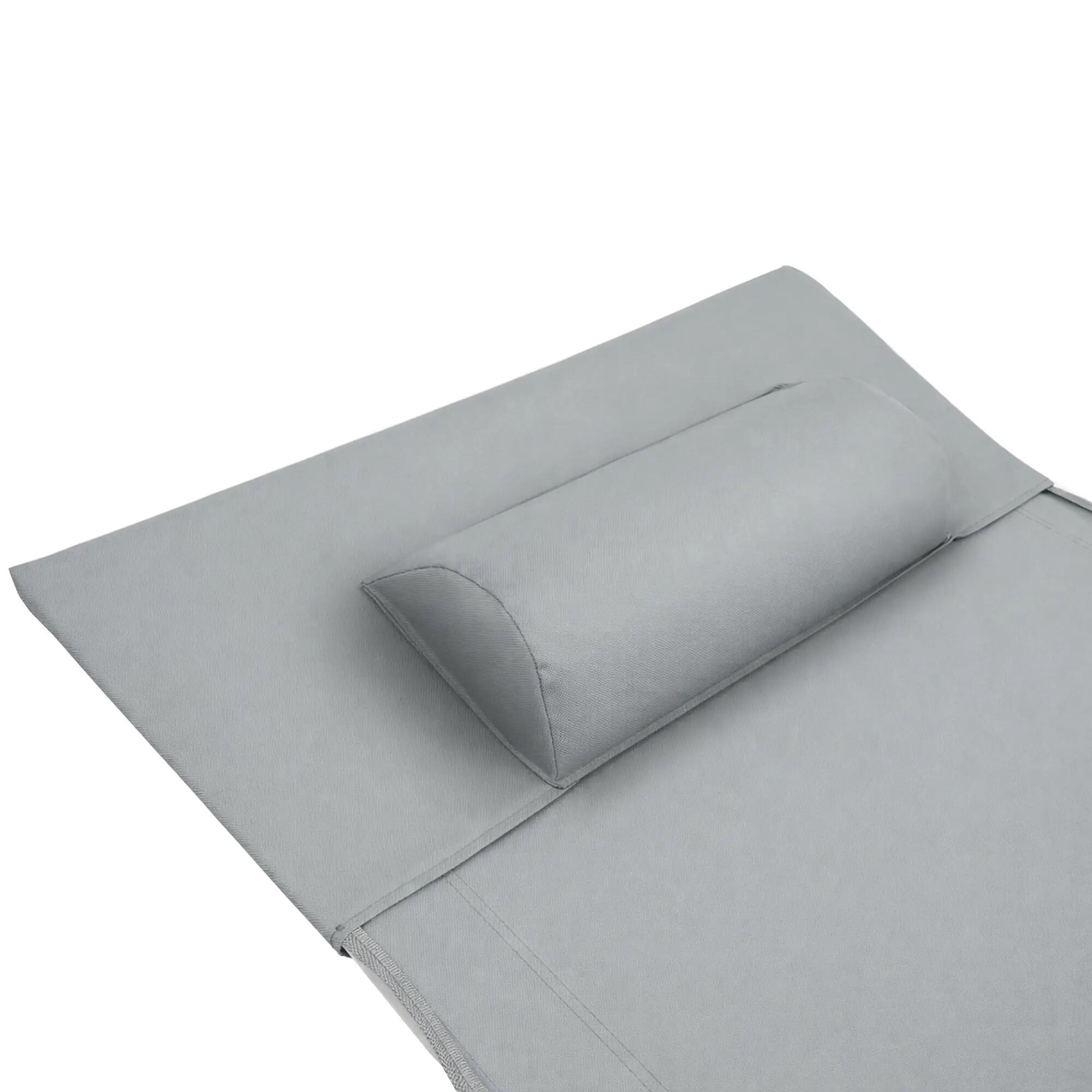 Campingbett mit Kopfkissen, Anthrazit, bis 150 kg, 187 x 67 x 48 cm Feldbett 5/8