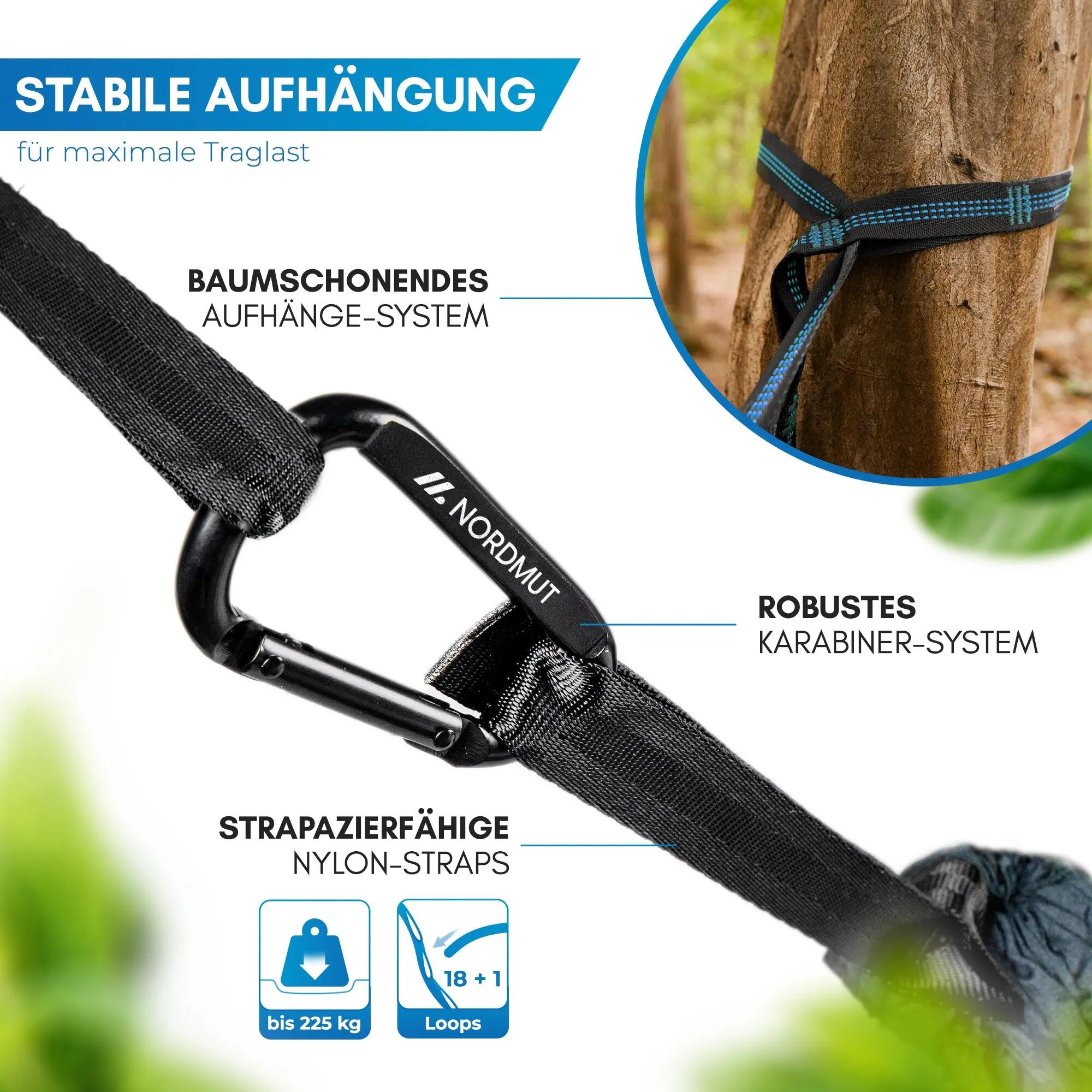 Camping-hängematte - ultraleicht, mit baumgurten, Kalix 5/9