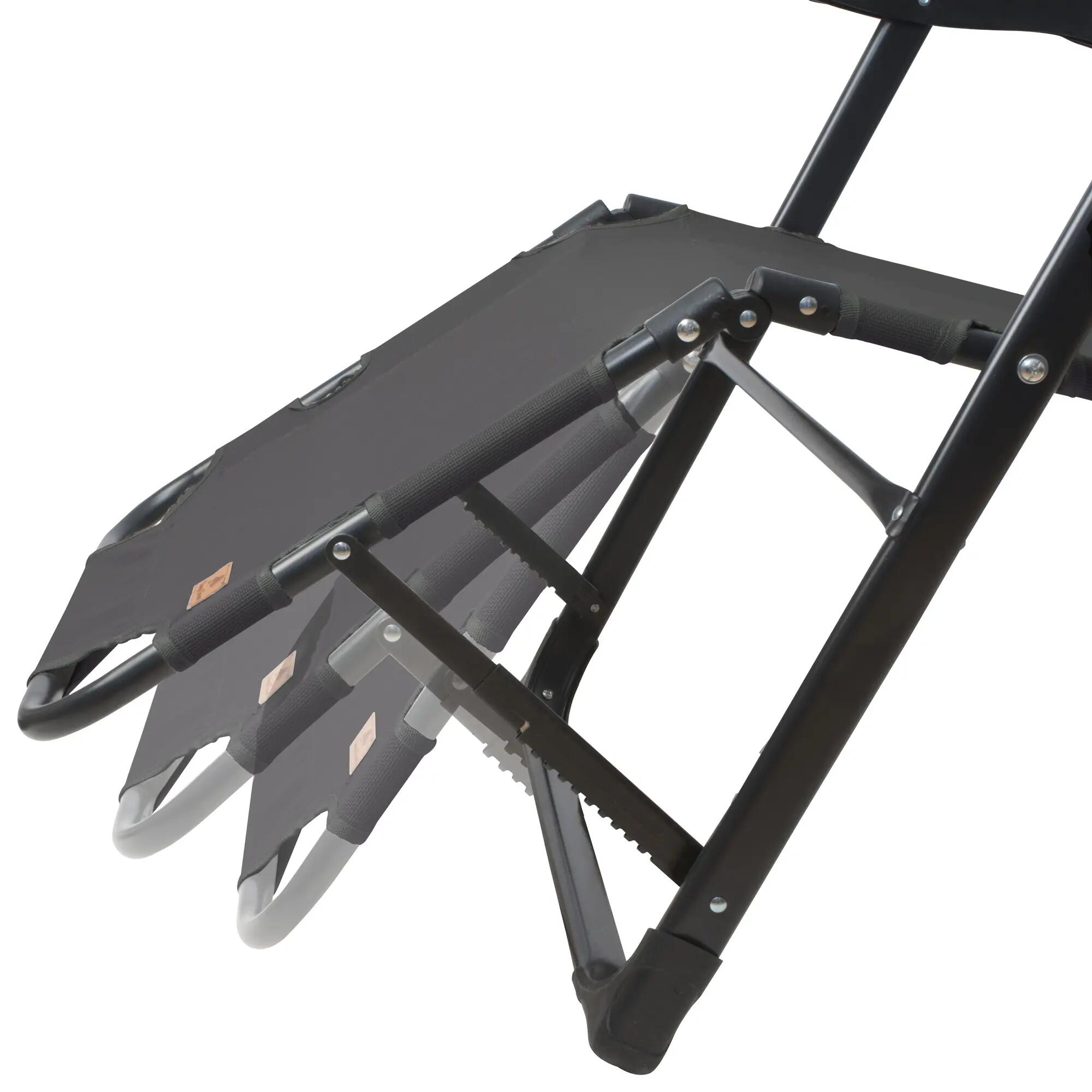 Sonnenliege mit Dach, Anthrazit, Campingliege mit Arm Massagerollen 6/9