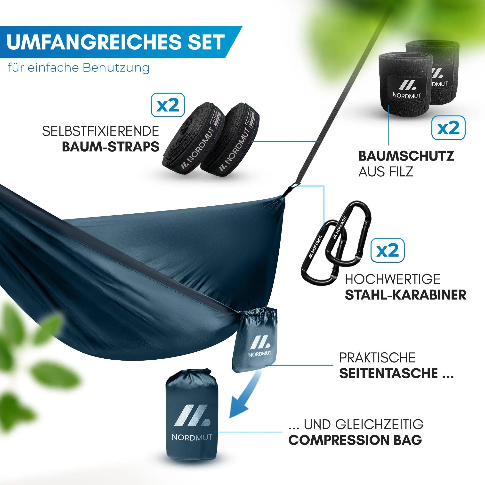 Camping-hängematte - ultraleicht, mit baumgurten, Kalix 4/9