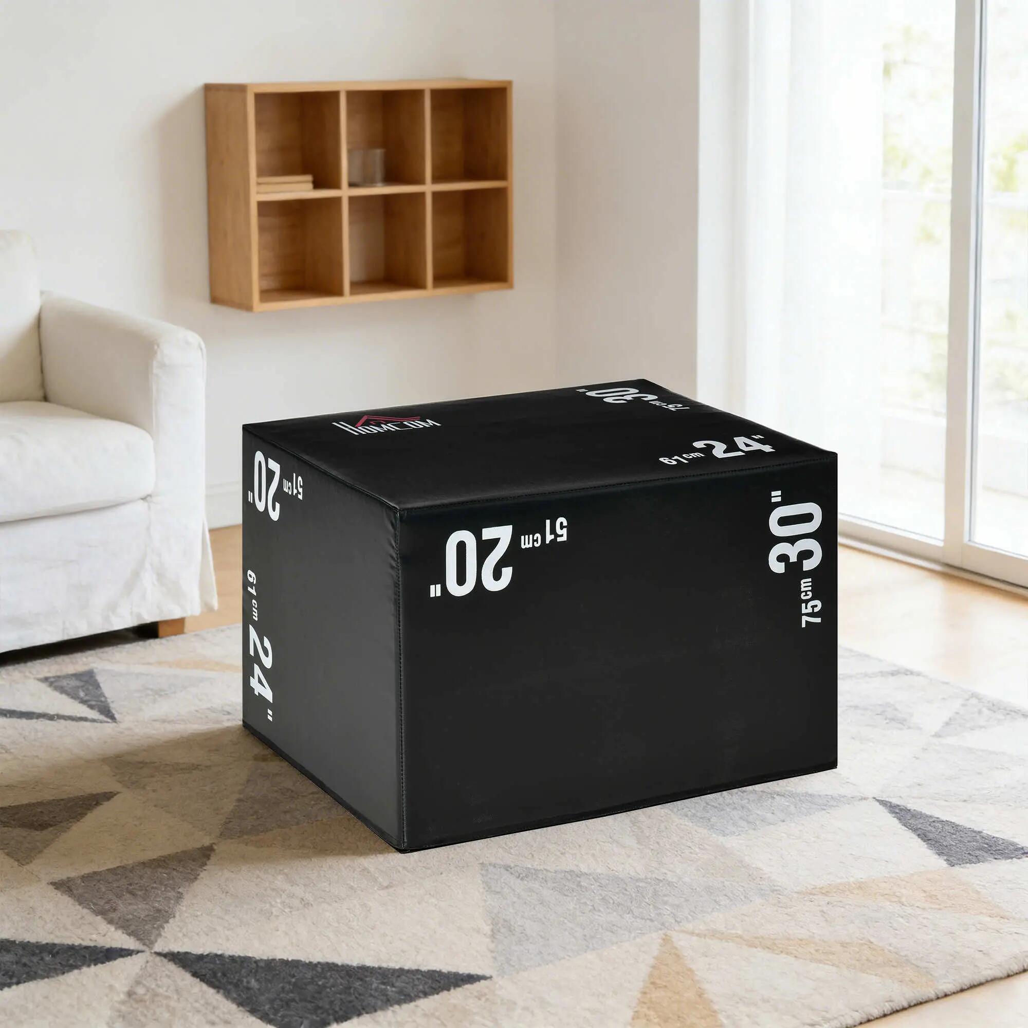 Caixa pliometria HOMCOM 75x51x61 cm preto 2/7