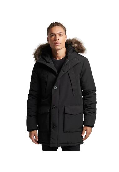 Parka met een capuchon en nepbont Superdry Everest