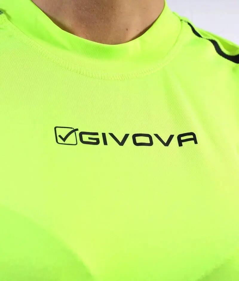 Maglie da running uomo givova giallo fluo/nero 3/4
