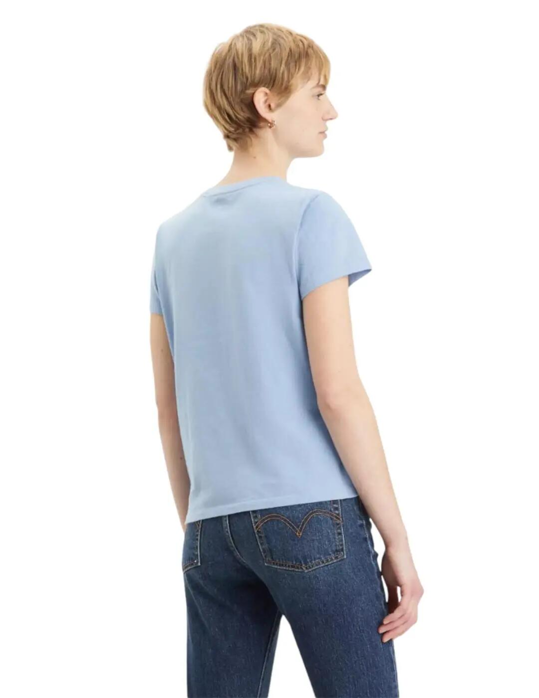 Maglietta da donna Levis con piccolo logo blu. 2/5
