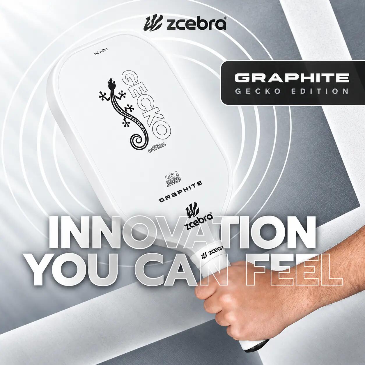 Pala de Pickleball Zcebra Graphite Fiberglass Series WHITE 4/7