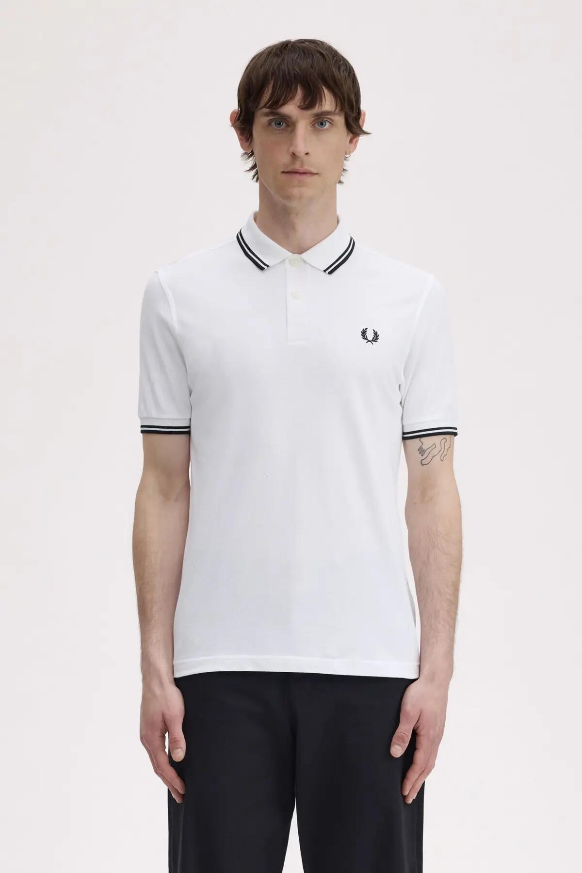 T-shirt pour homme Fred Perry blanc 5/5