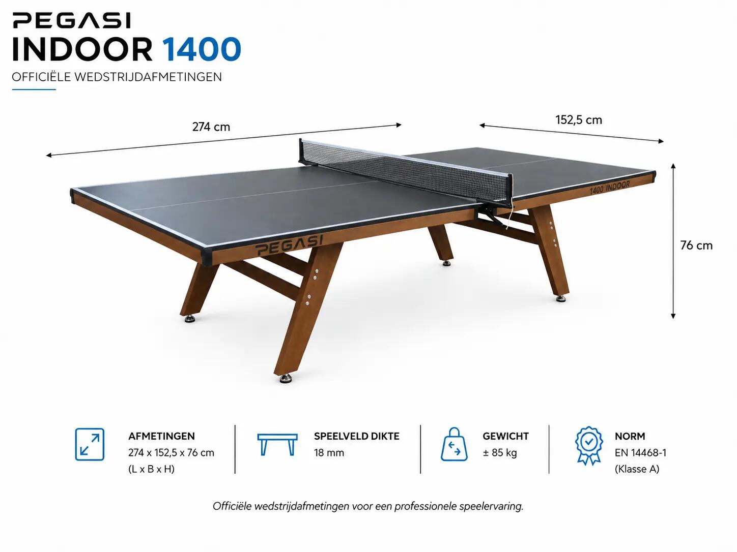 Tafeltennistafel Pegasi 1400 Indoor Black 2/5