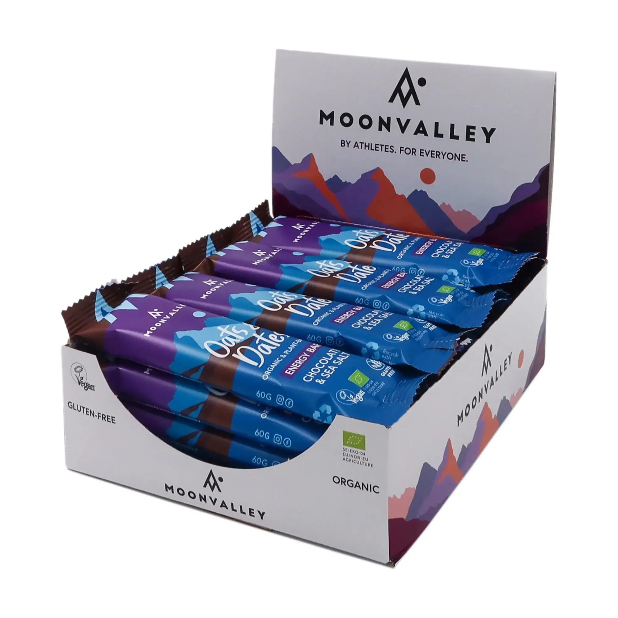 Barretta Energetica Moonvalley EKO Avena e Datteri Cioccolato e Sale Marino 12pz 1/4