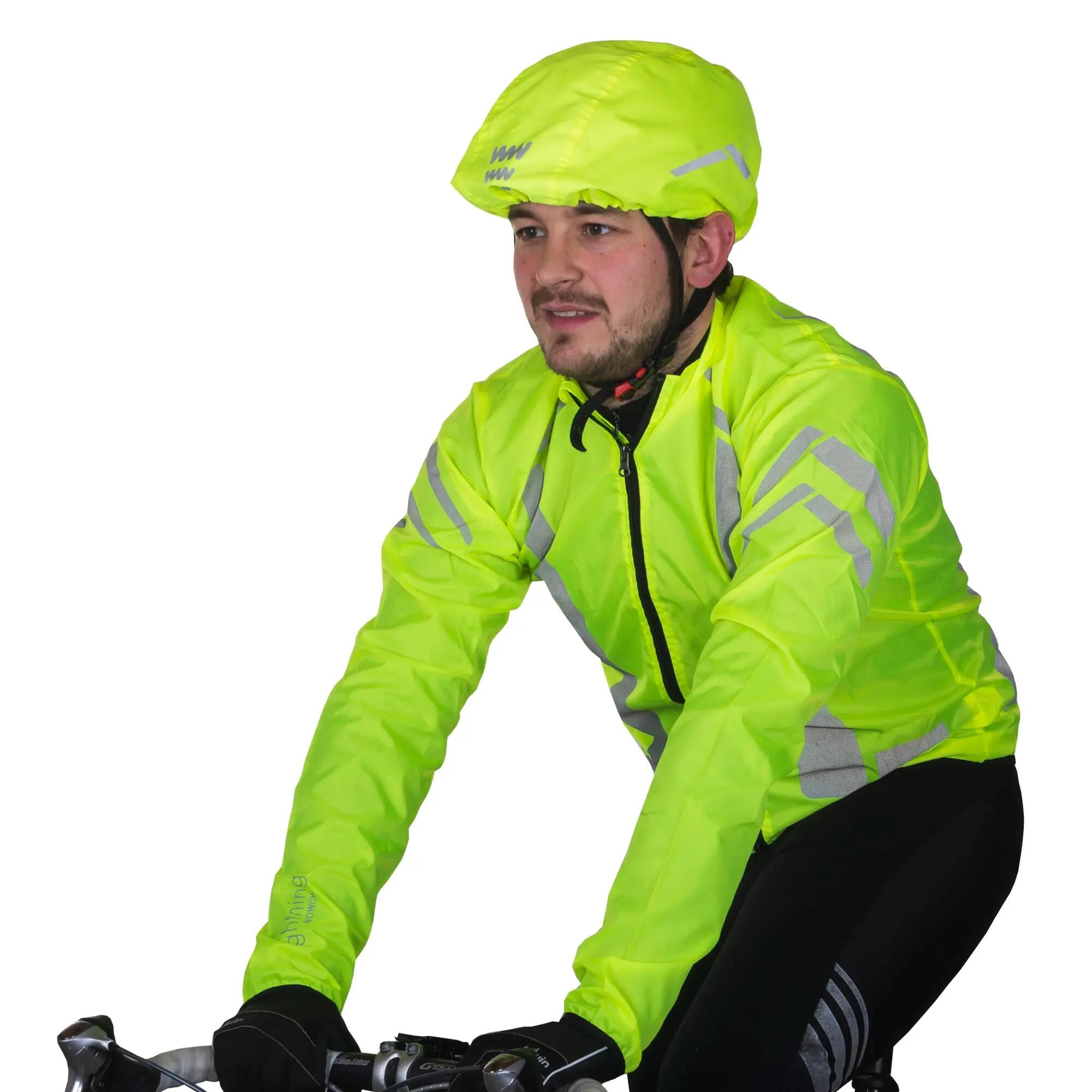 Wowow couvre-pluie réfléchissant pour casque, étanche, taille unique, jaune 4/5