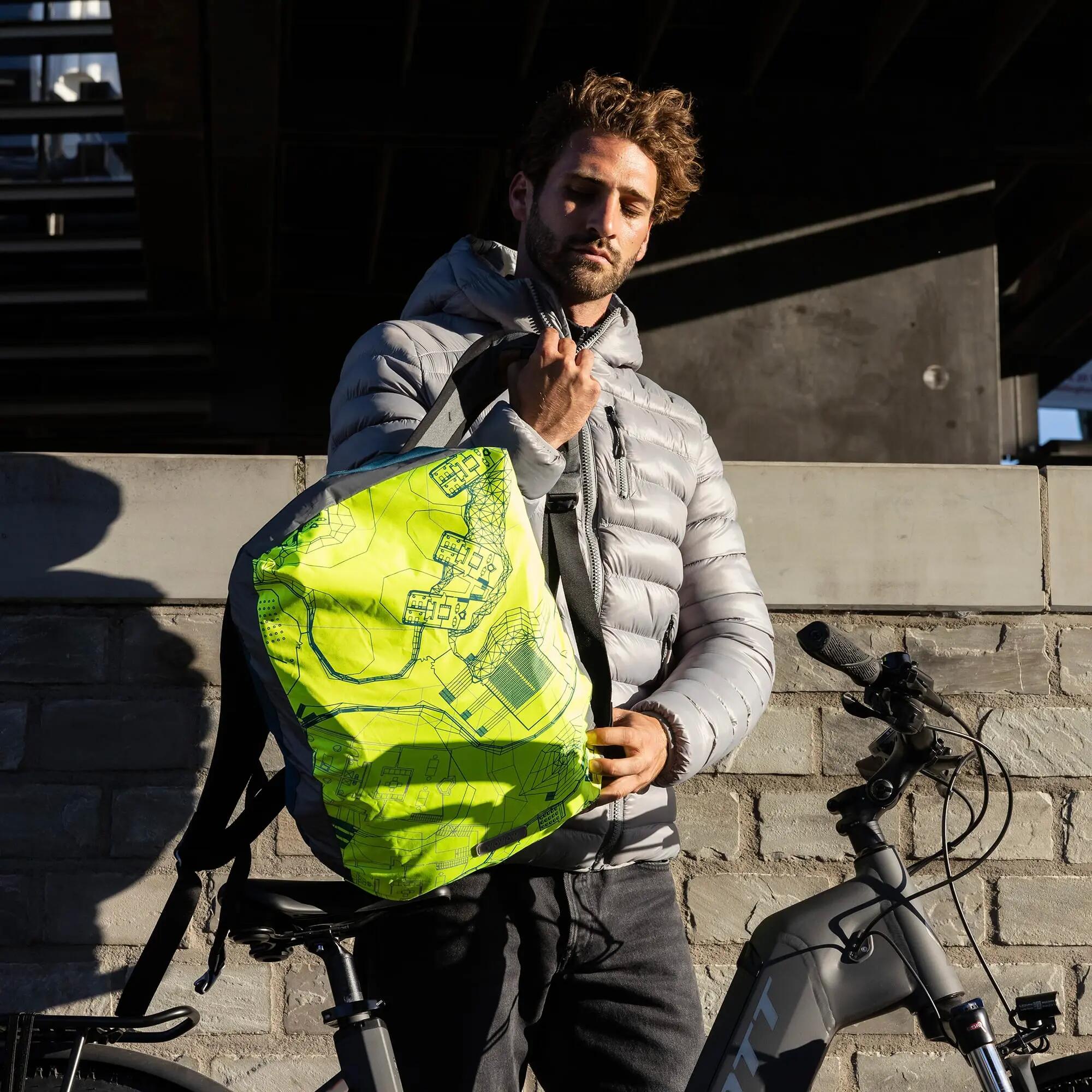 WOWOW - Architect Gele Hi-Vis Reflecterende Regenhoes voor Rugzak 5/5