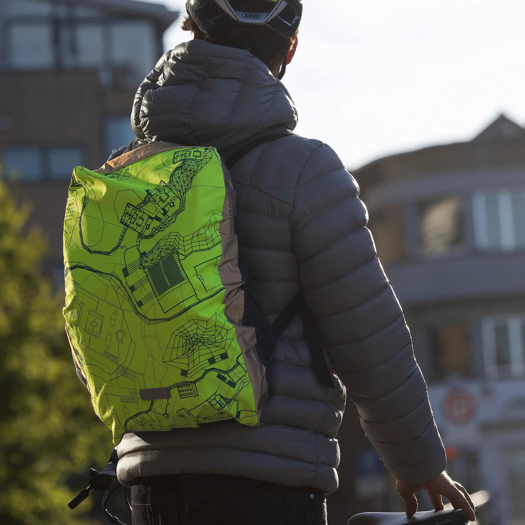 WOWOW - Architect Gele Hi-Vis Reflecterende Regenhoes voor Rugzak 4/5