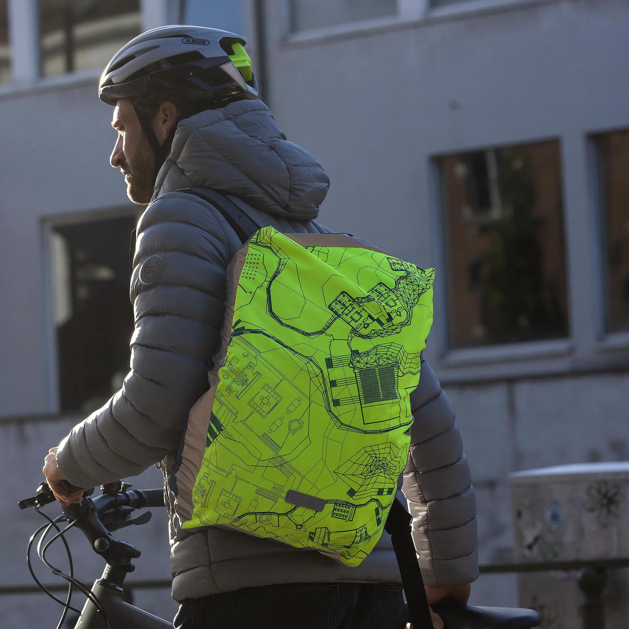 WOWOW - Architect Gele Hi-Vis Reflecterende Regenhoes voor Rugzak 3/5