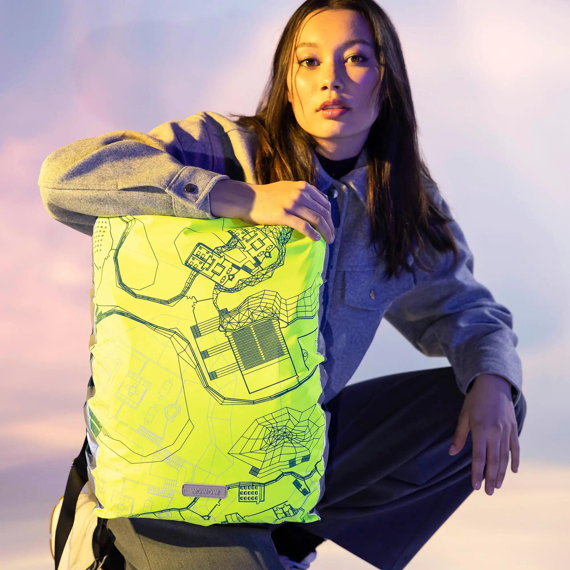 WOWOW - Architect Gele Hi-Vis Reflecterende Regenhoes voor Rugzak 2/5