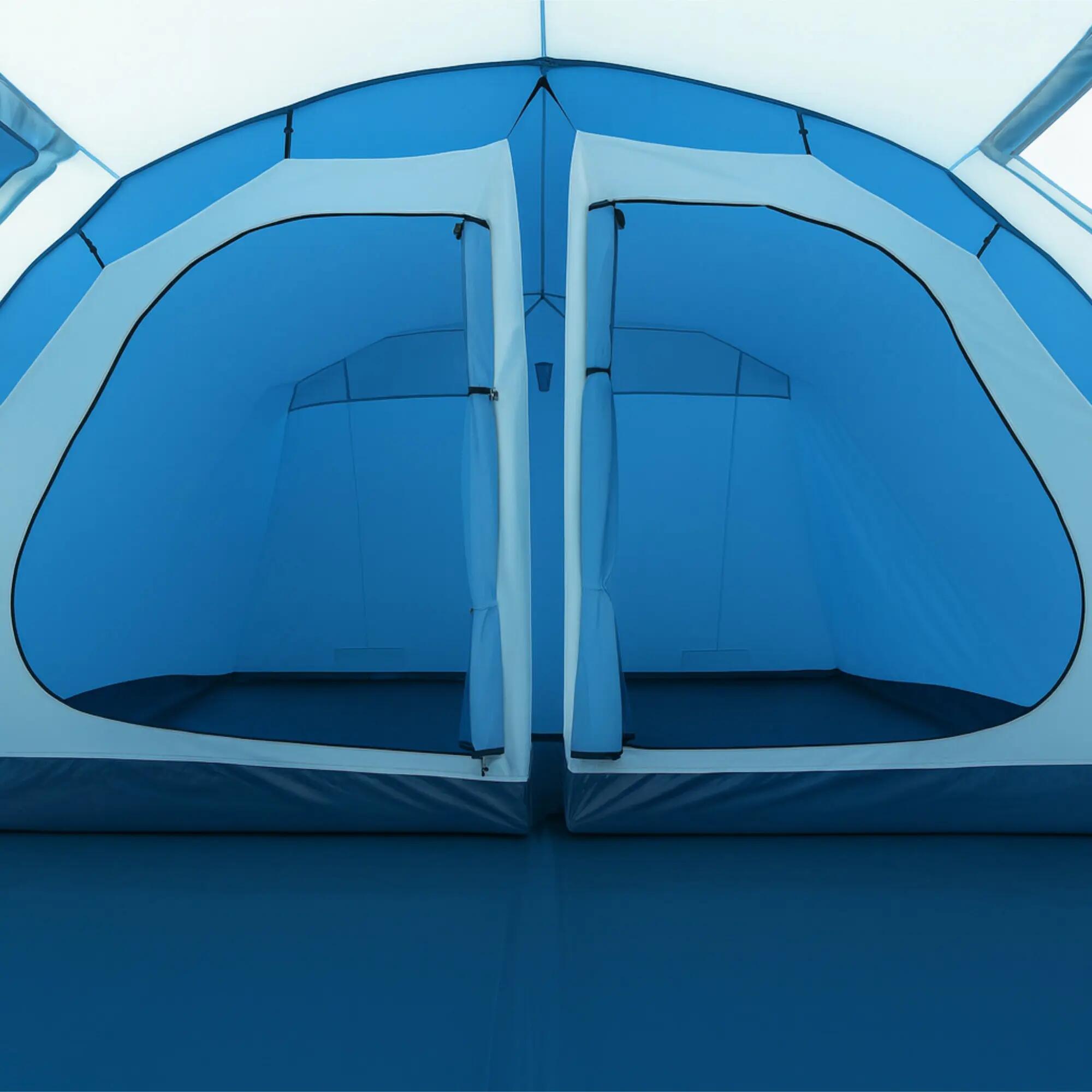 Zelt Multi für 4 Personen, 5000 mm Wassersäule, Blau/Hellblau, Tunnelzelt 6/6