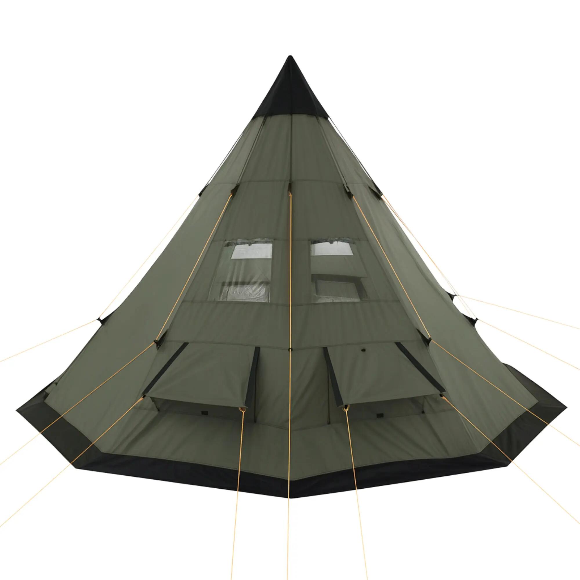 Tipi Zelt Spirit für 4 Personen, 3000 mm Wassersäule, Olivgrün, Indianerzelt 5/6