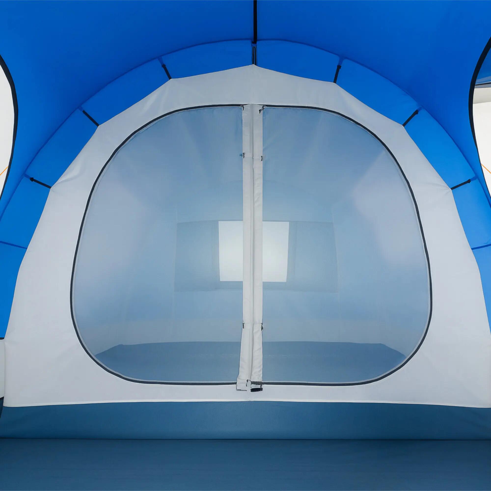 Zelt Smart für 4 Personen 2000 mm Wassersäule, Blau/Grau, Großes Tunnelzelt 8/10