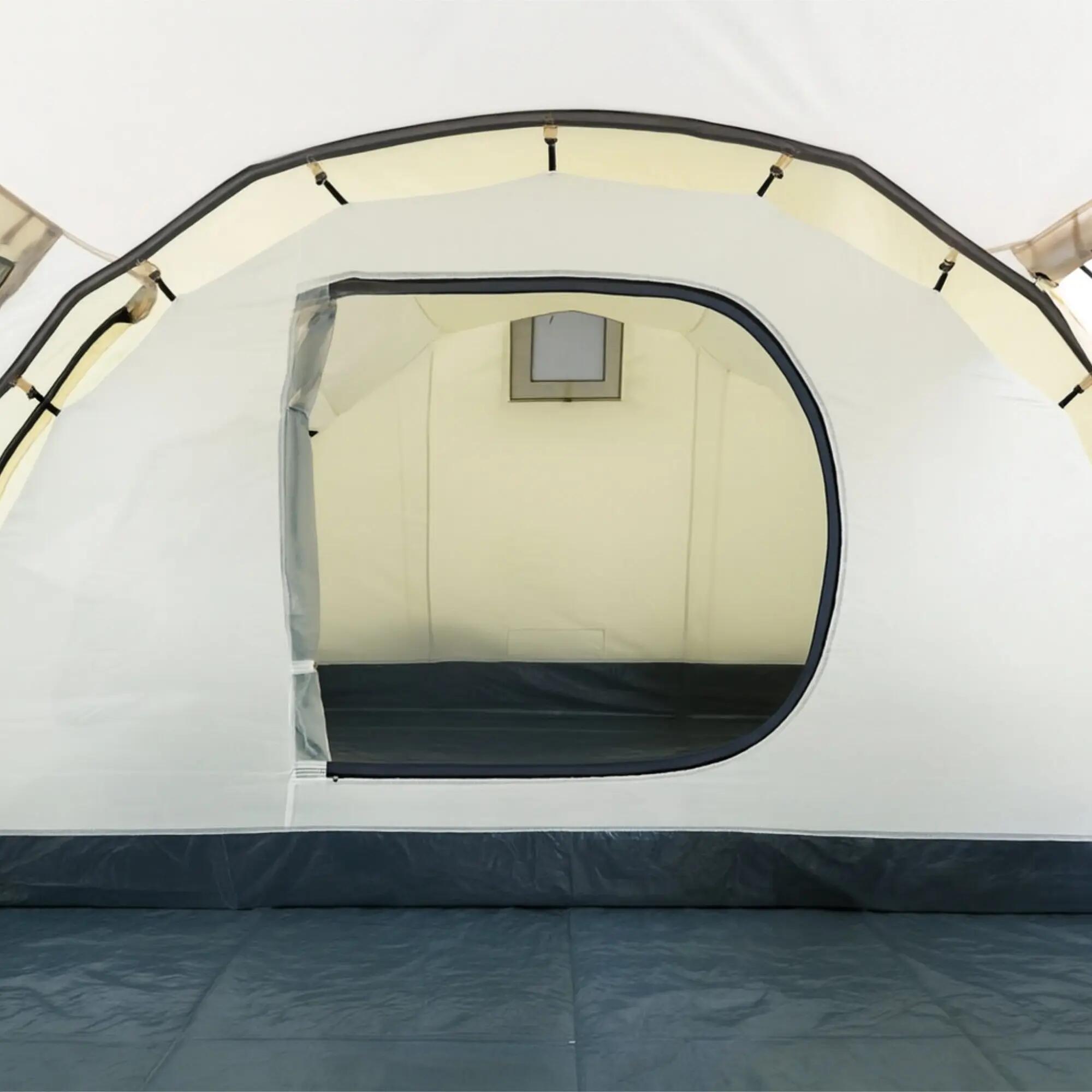 Zelt Super+ für 4 Personen, Sand / Schwarz mit 2 Eingängen und Vordach 7/8