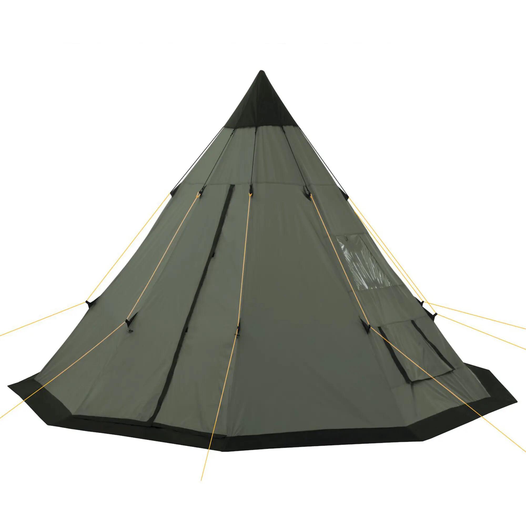 Tipi Zelt Spirit für 4 Personen, 3000 mm Wassersäule, Olivgrün, Indianerzelt 4/6
