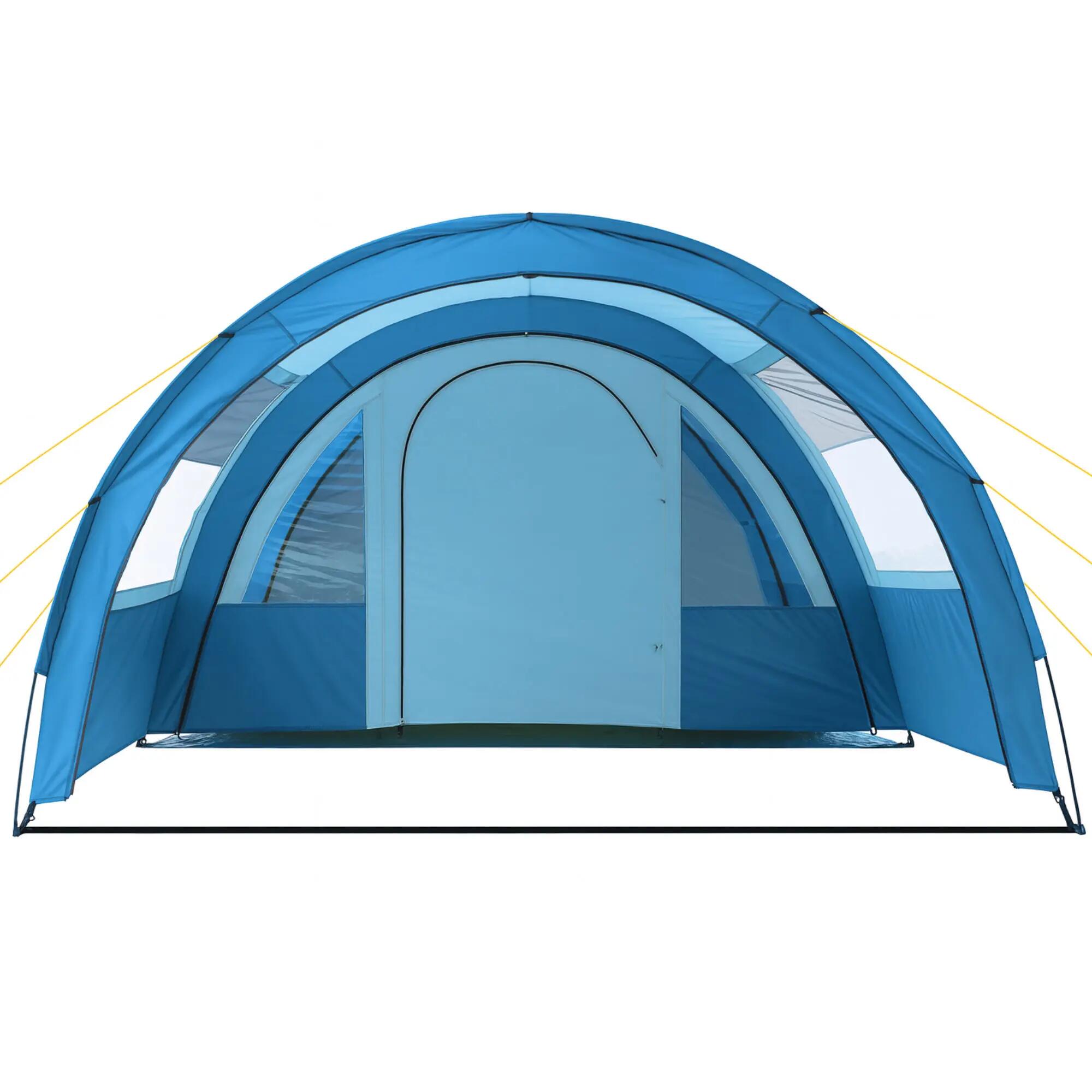 Zelt Multi für 4 Personen, 5000 mm Wassersäule, Blau/Hellblau, Tunnelzelt 4/6