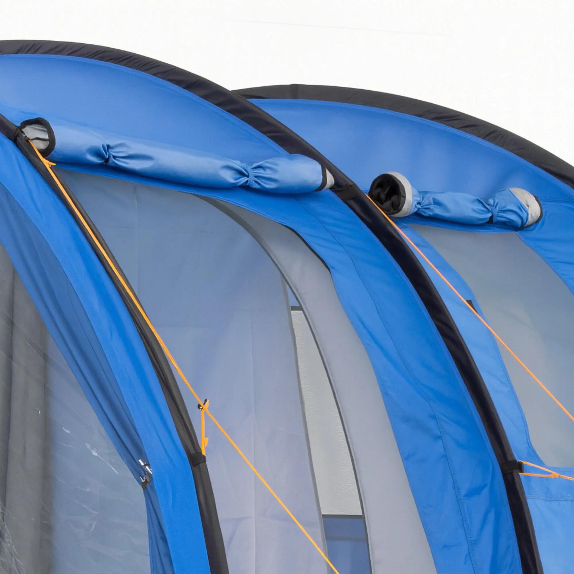 Zelt Smart für 4 Personen 2000 mm Wassersäule, Blau/Grau, Großes Tunnelzelt 7/10