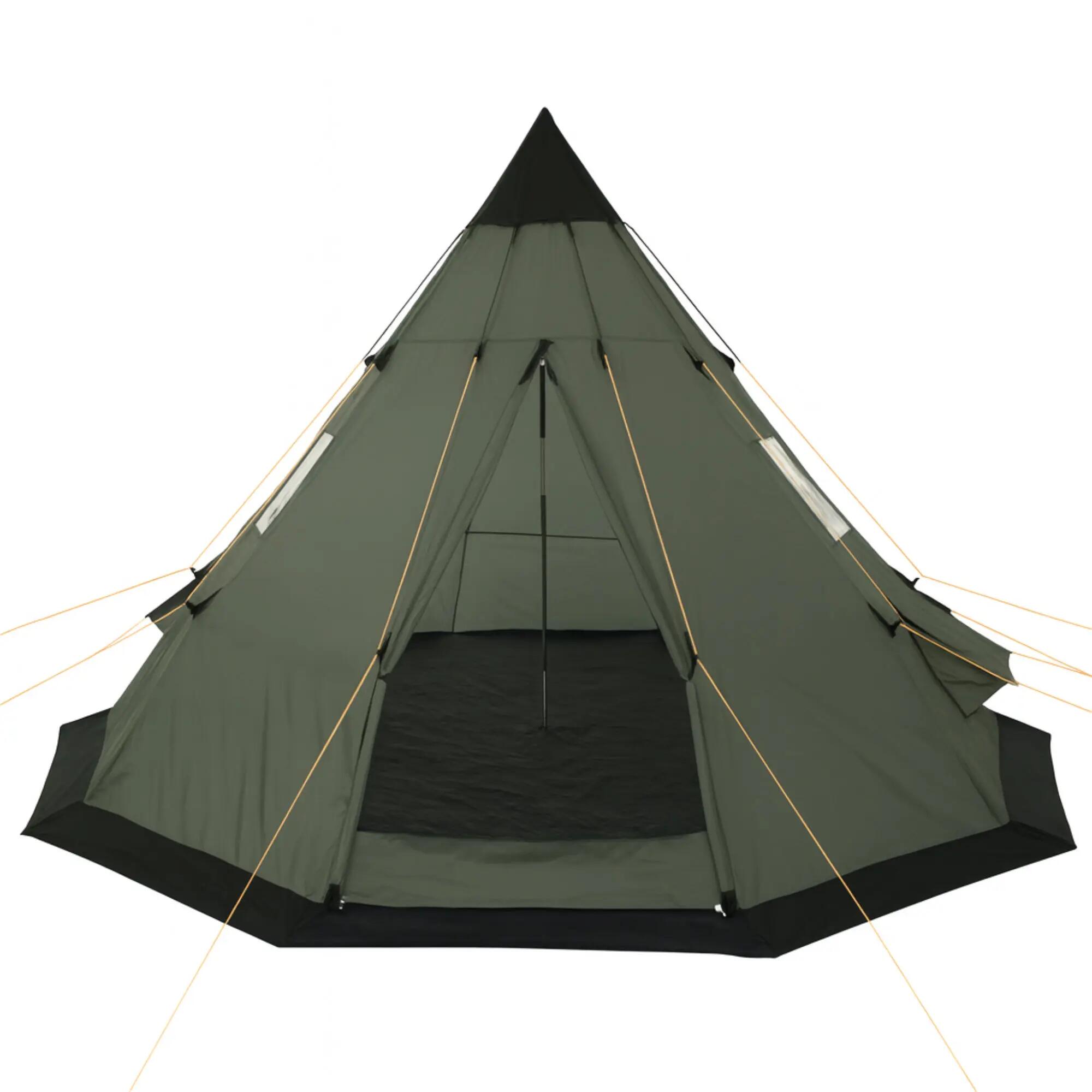 Tipi Zelt Spirit für 4 Personen, 3000 mm Wassersäule, Olivgrün, Indianerzelt 3/6