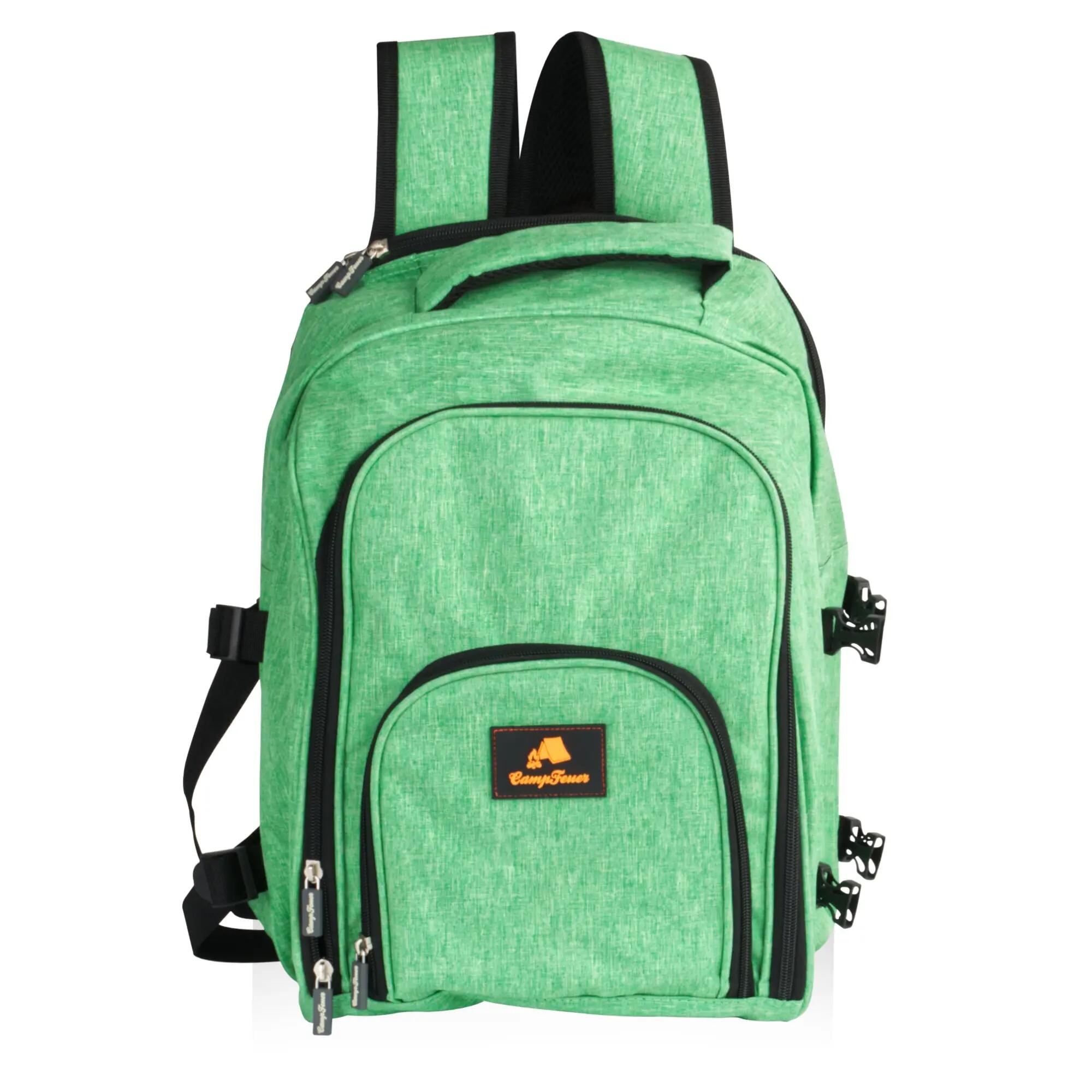Picknickrucksack 32-teilig, Picknickset für 4 Personen, mintgrün meliert 3/4