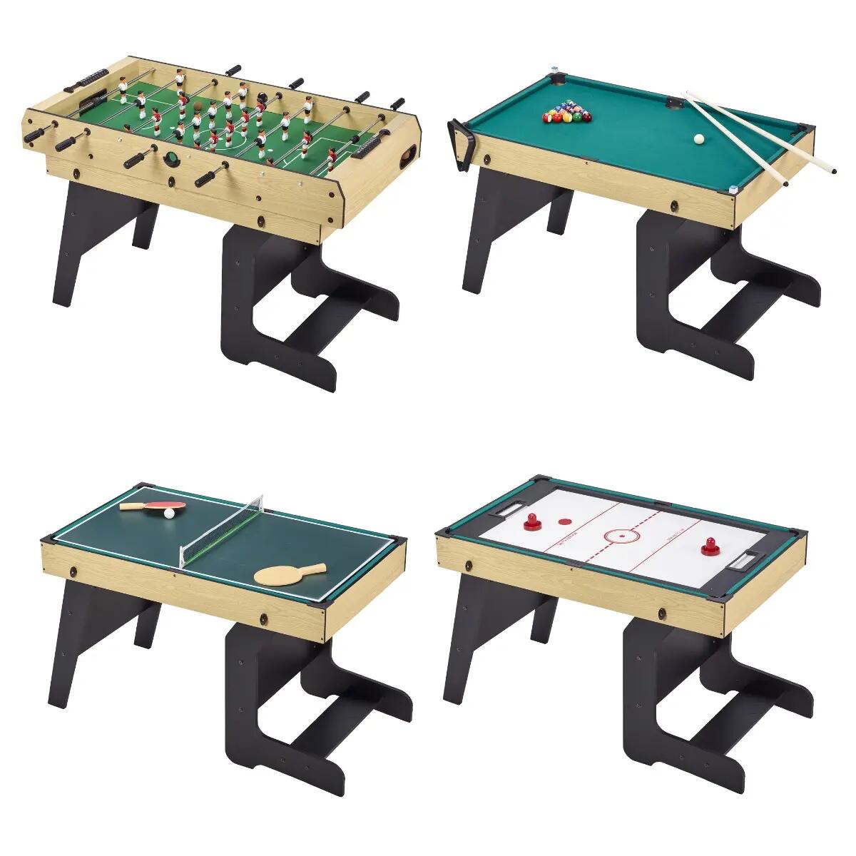 Mesa de jogos dobrável 4 em 1 para crianças e adolescentes 2/5