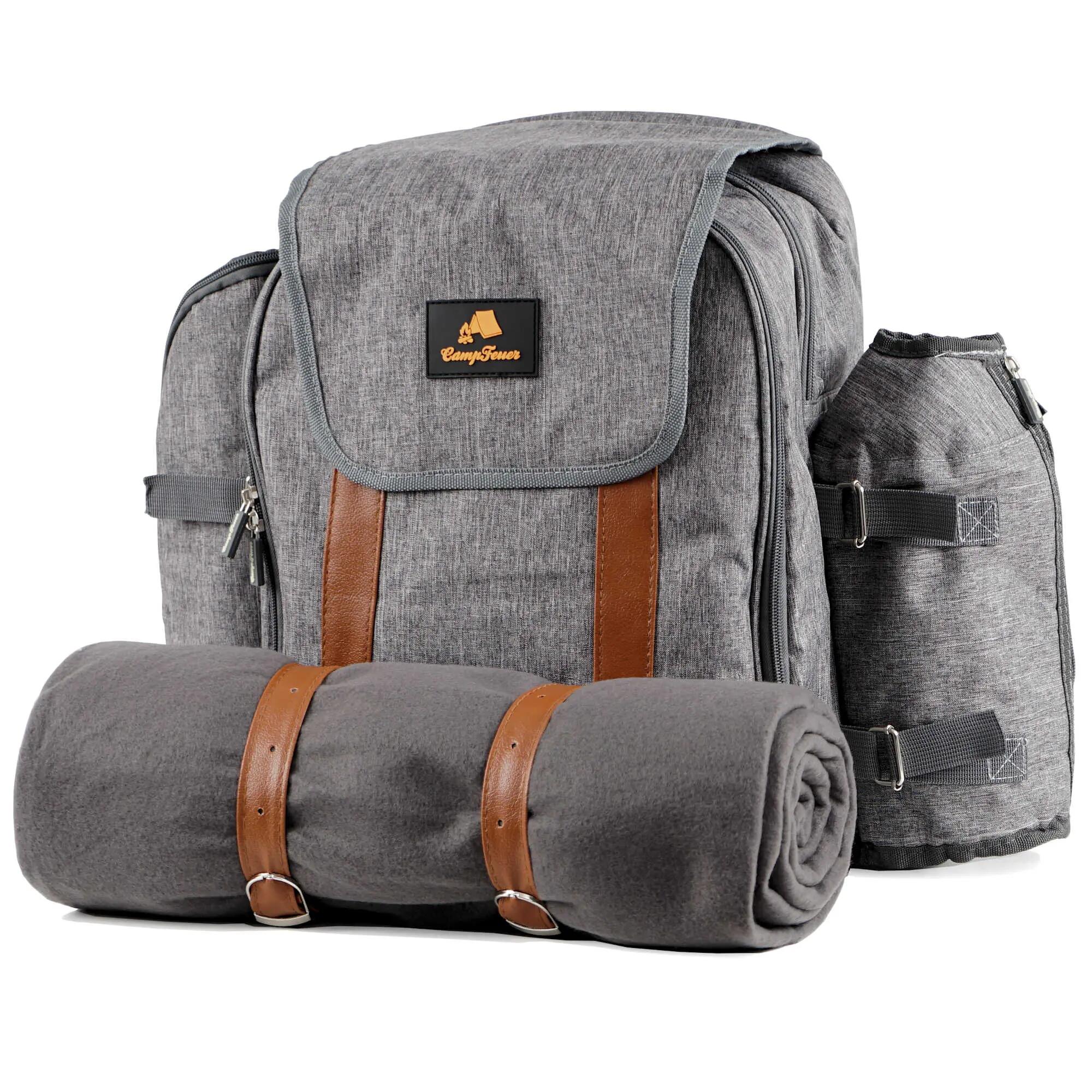 Picknickrucksack 4 Personen, Picknickset 32-teilig Rucksack mit Campinggeschirr 4/6