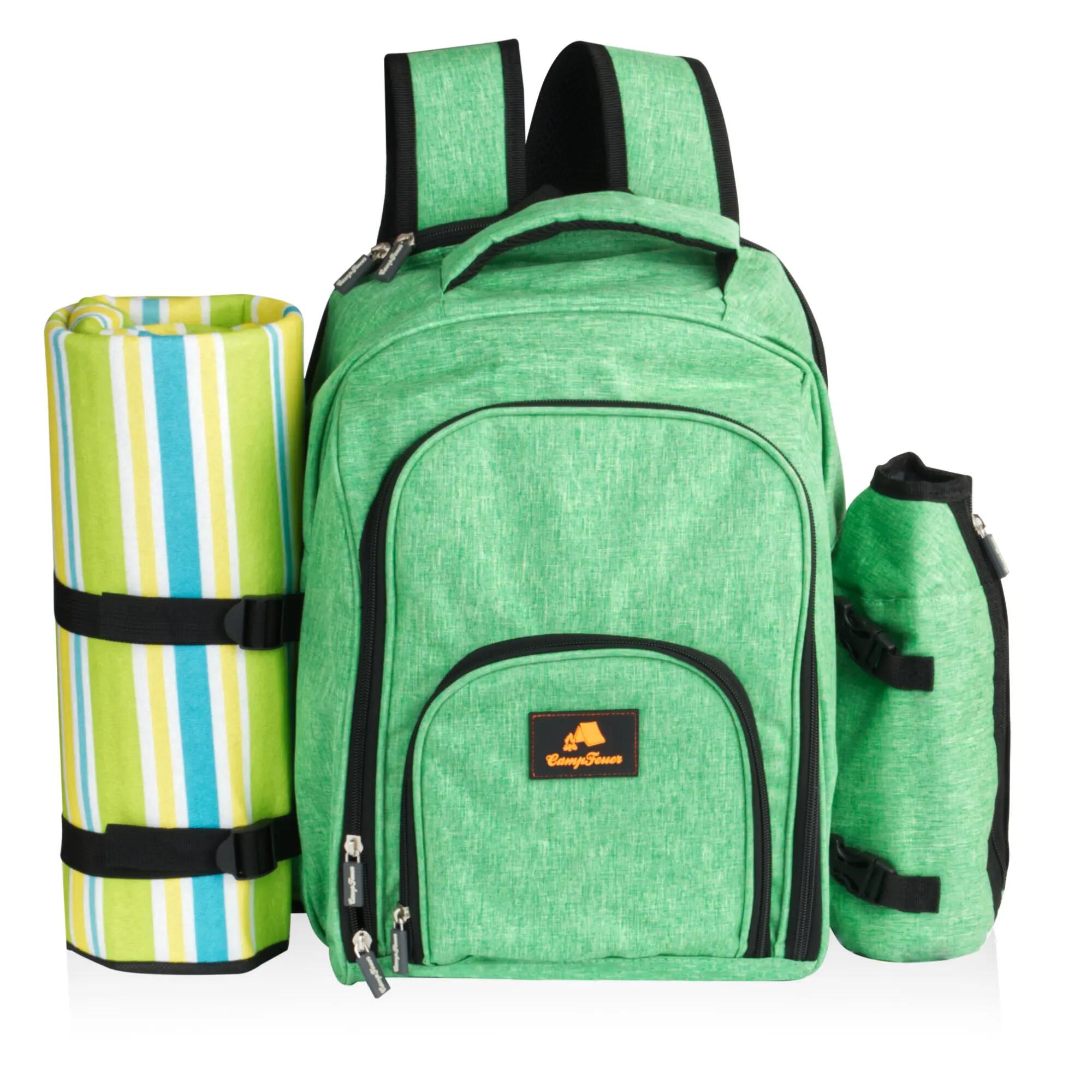 Picknickrucksack 32-teilig, Picknickset für 4 Personen, mintgrün meliert 2/4