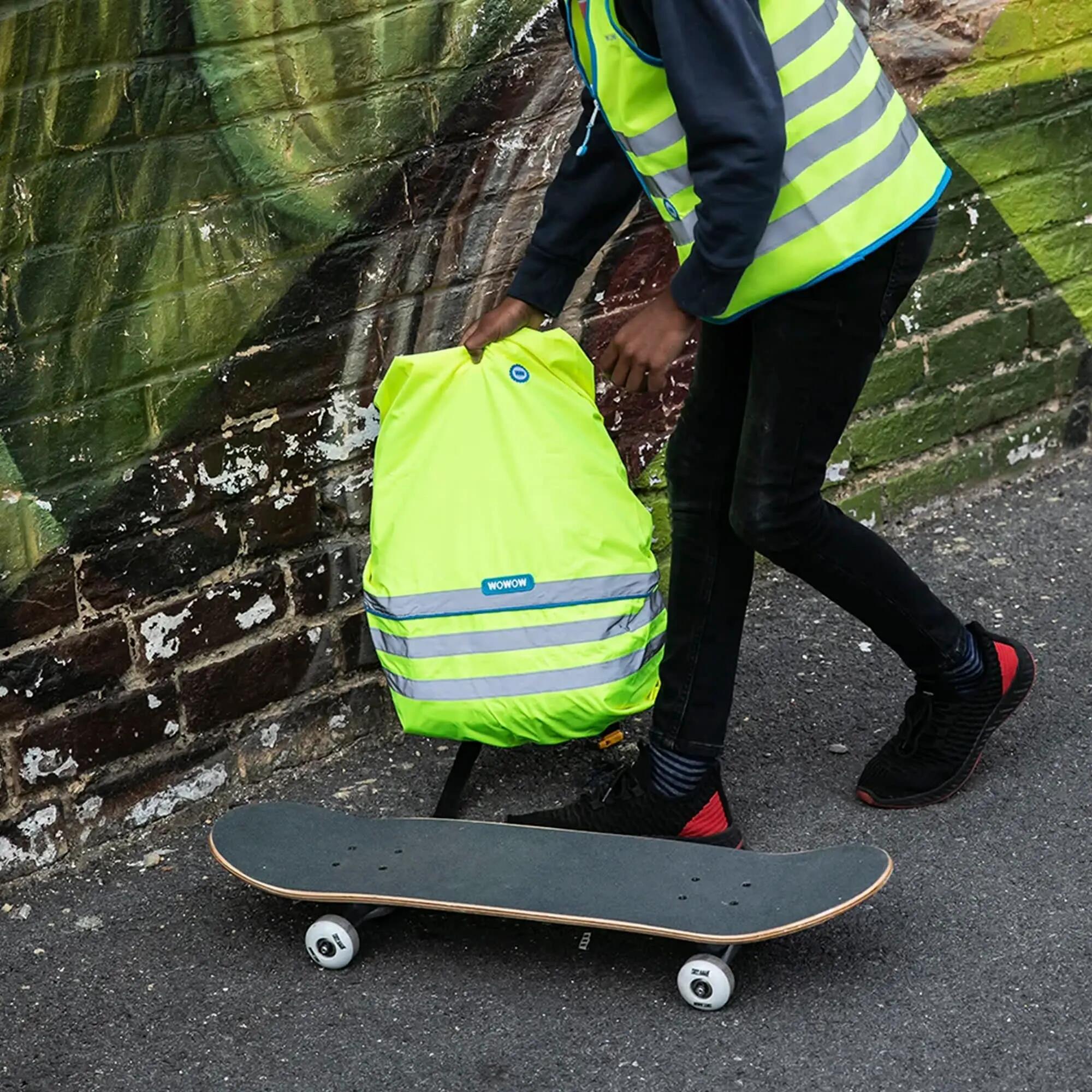 WOWOW - Copertura antipioggia impermeabile gialla per zaino e bici 5/5