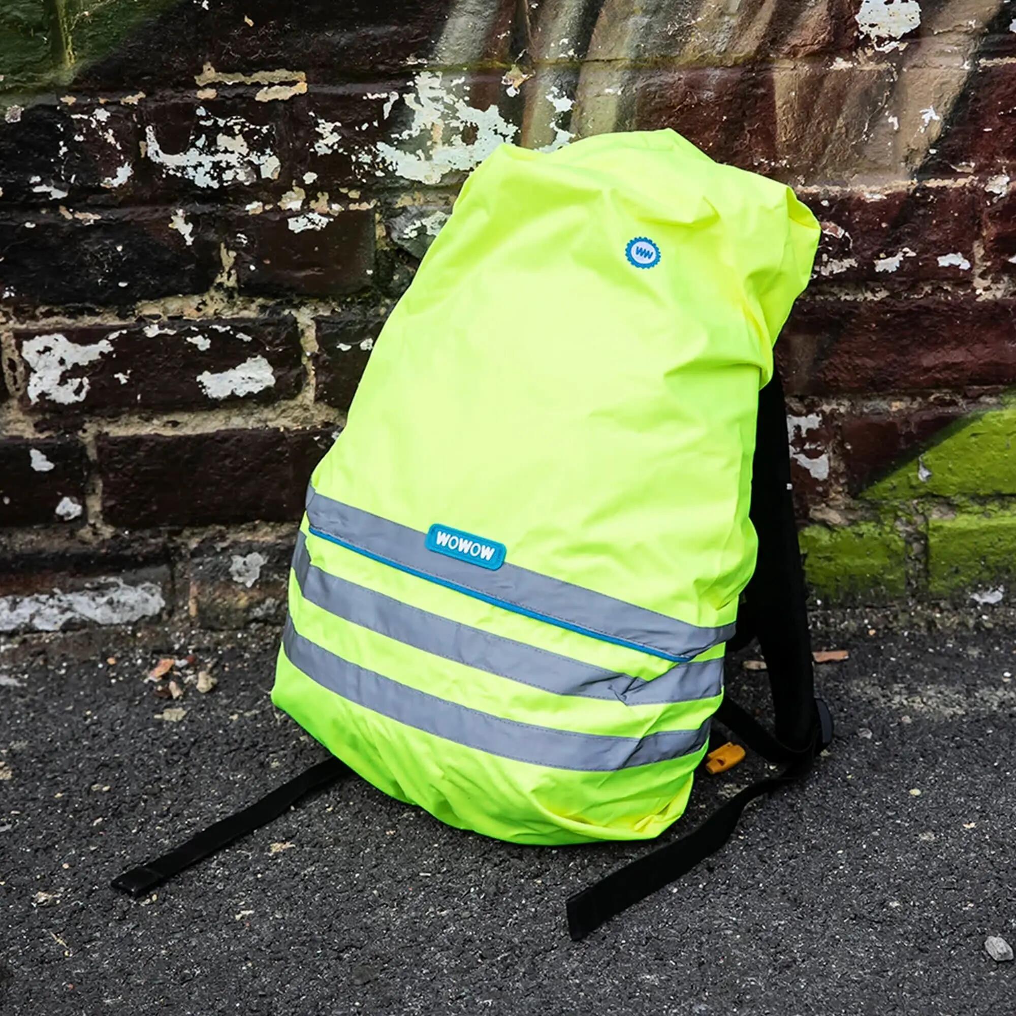 WOWOW - Copertura antipioggia impermeabile gialla per zaino e bici 4/5