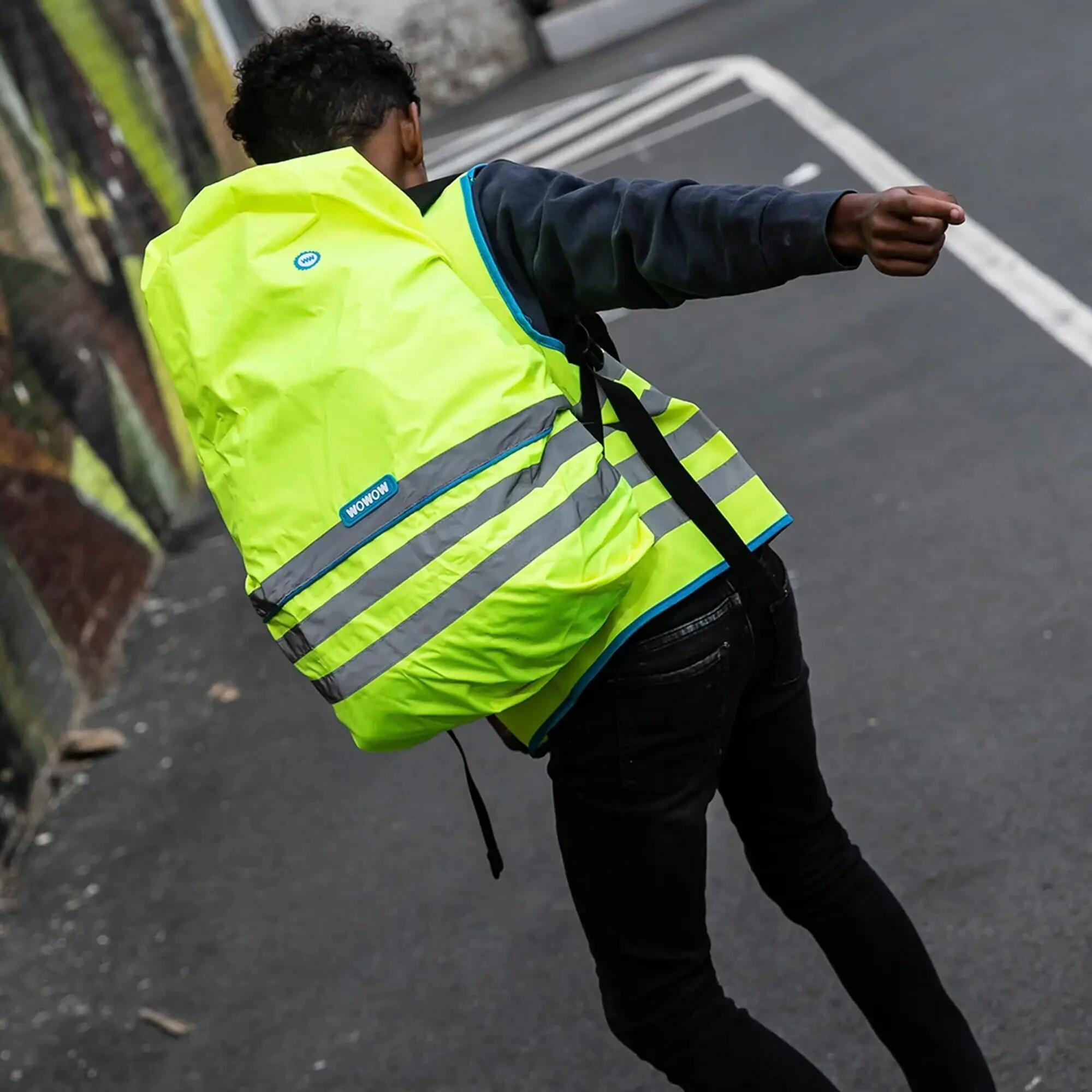 WOWOW - Copertura antipioggia impermeabile gialla per zaino e bici 3/5