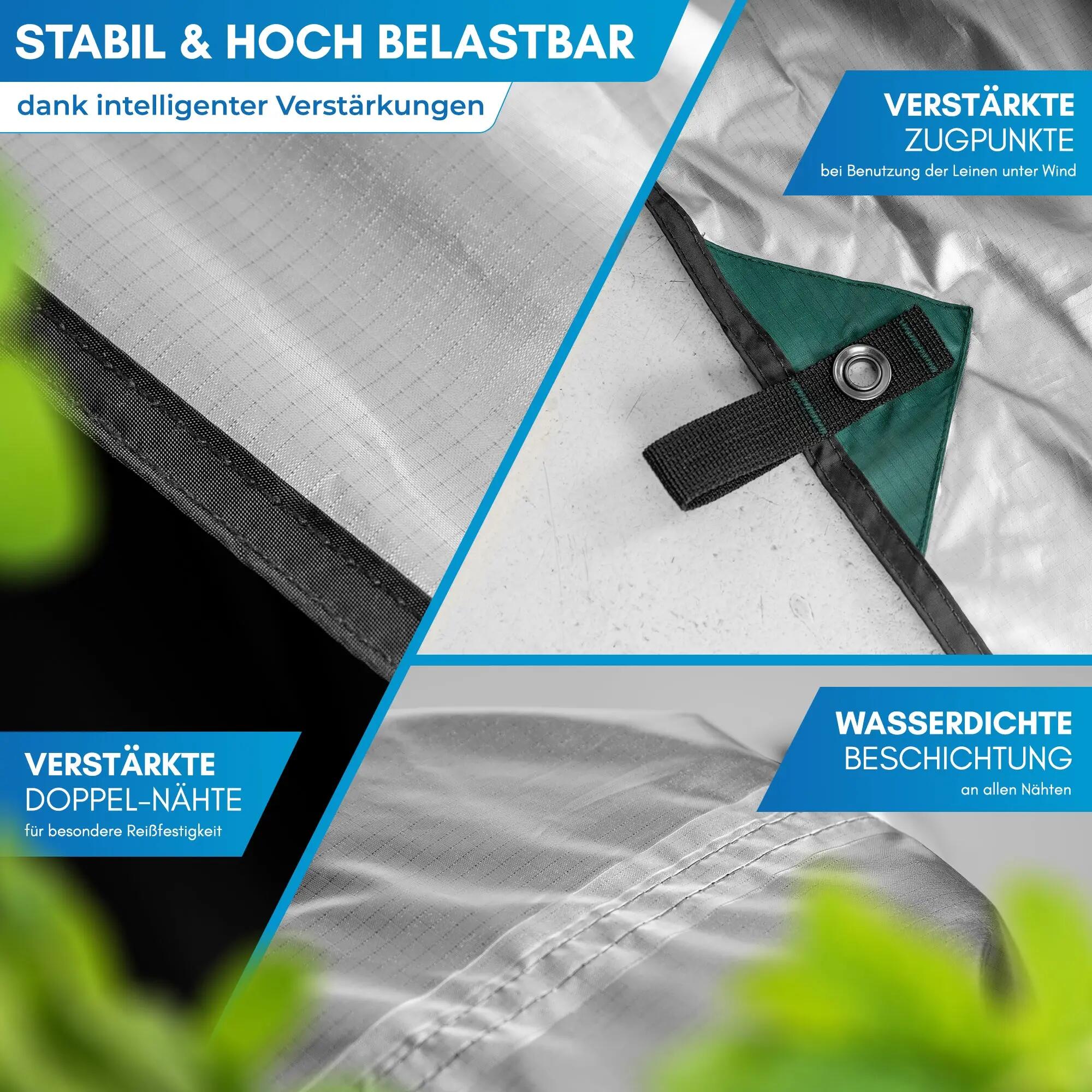 Camping-Tarp - 300 x 300 cm - wasserdicht, ultraleicht - tamok 5/7