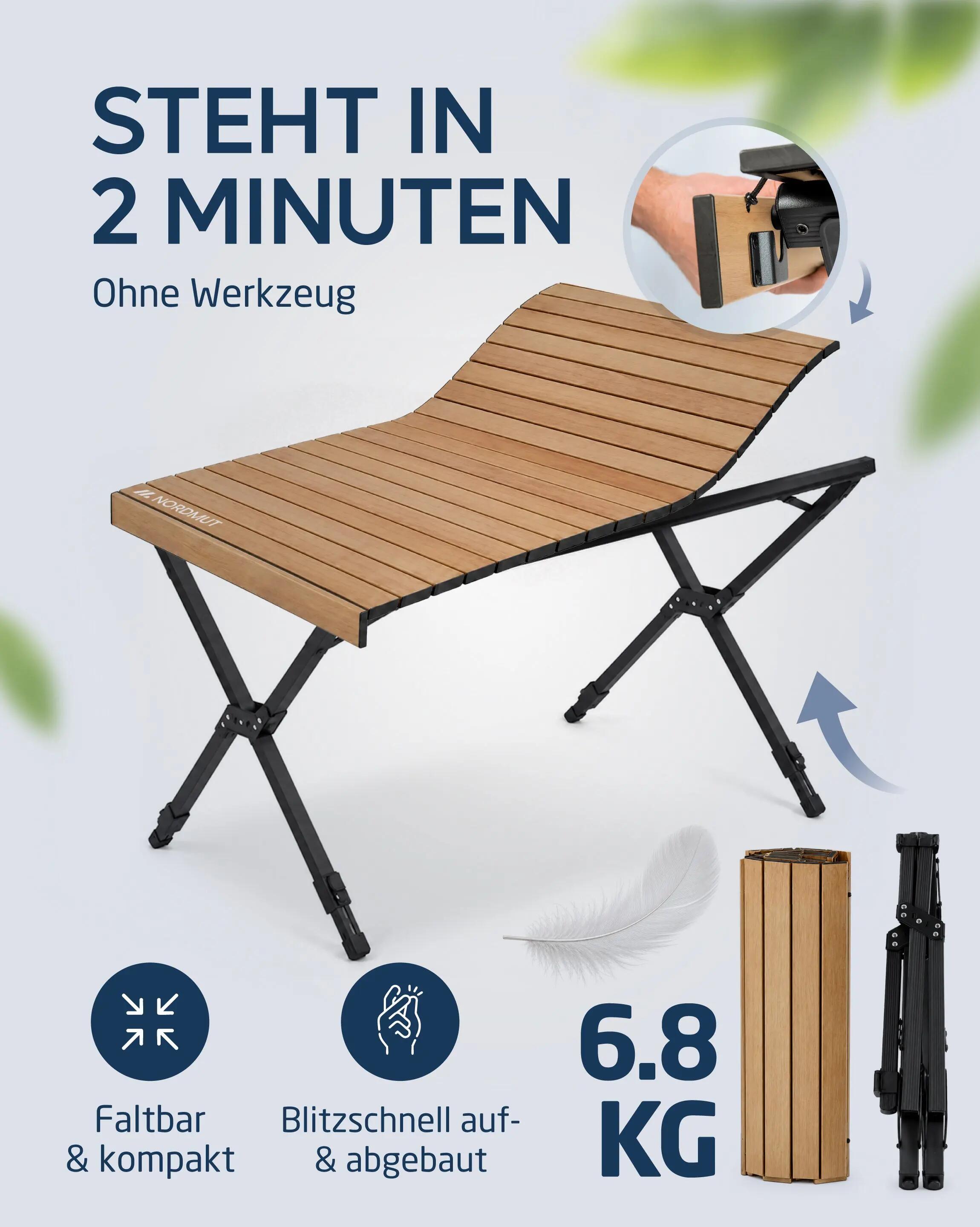 Camping Tisch klappbar 110 x 70 cm höhenverstellbar Aluminium bis 50 kg Talkku 3/7