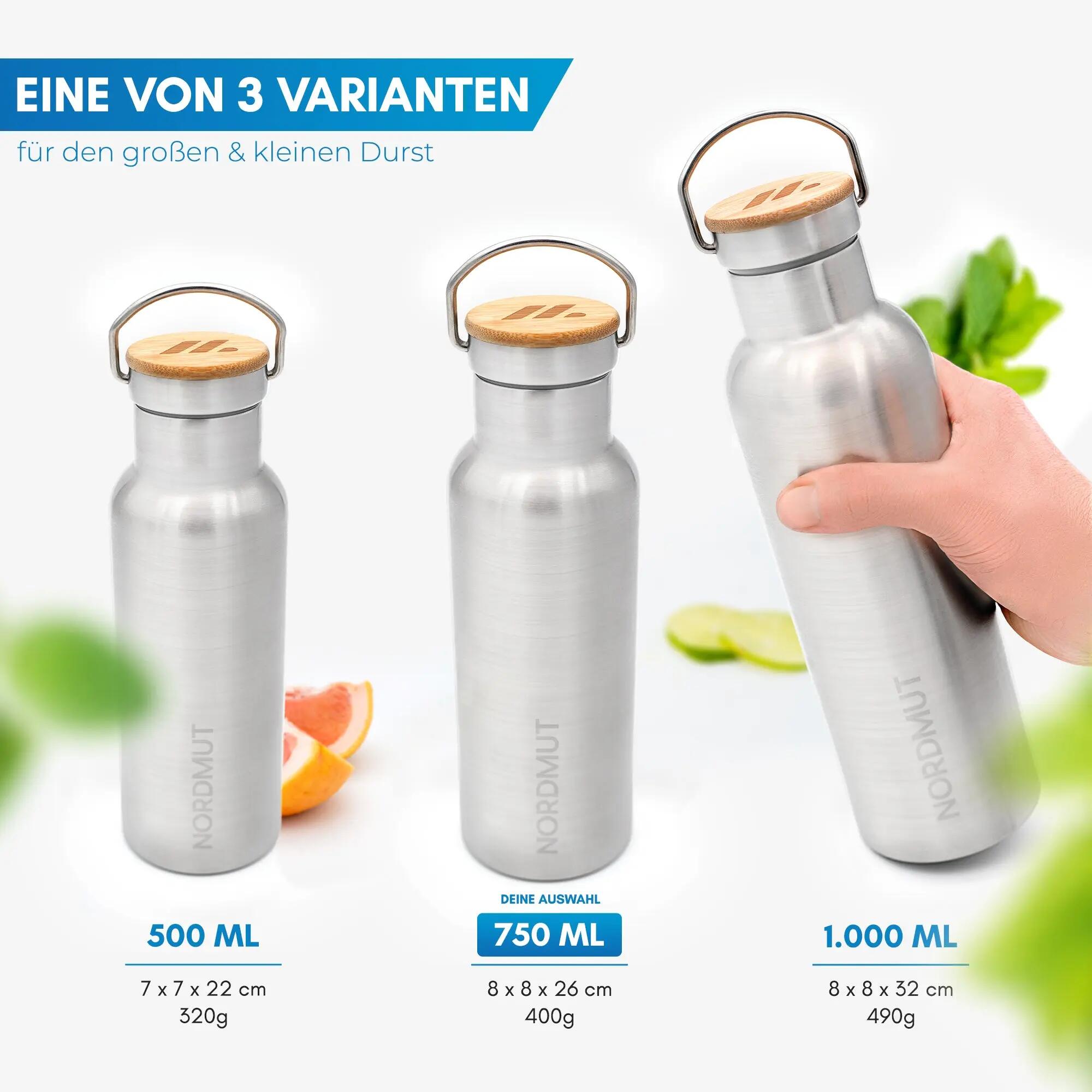 Wandern - Isolierflasche - Edelstahl, 24 h kalt oder warm, Teesieb - Viipu 6/7