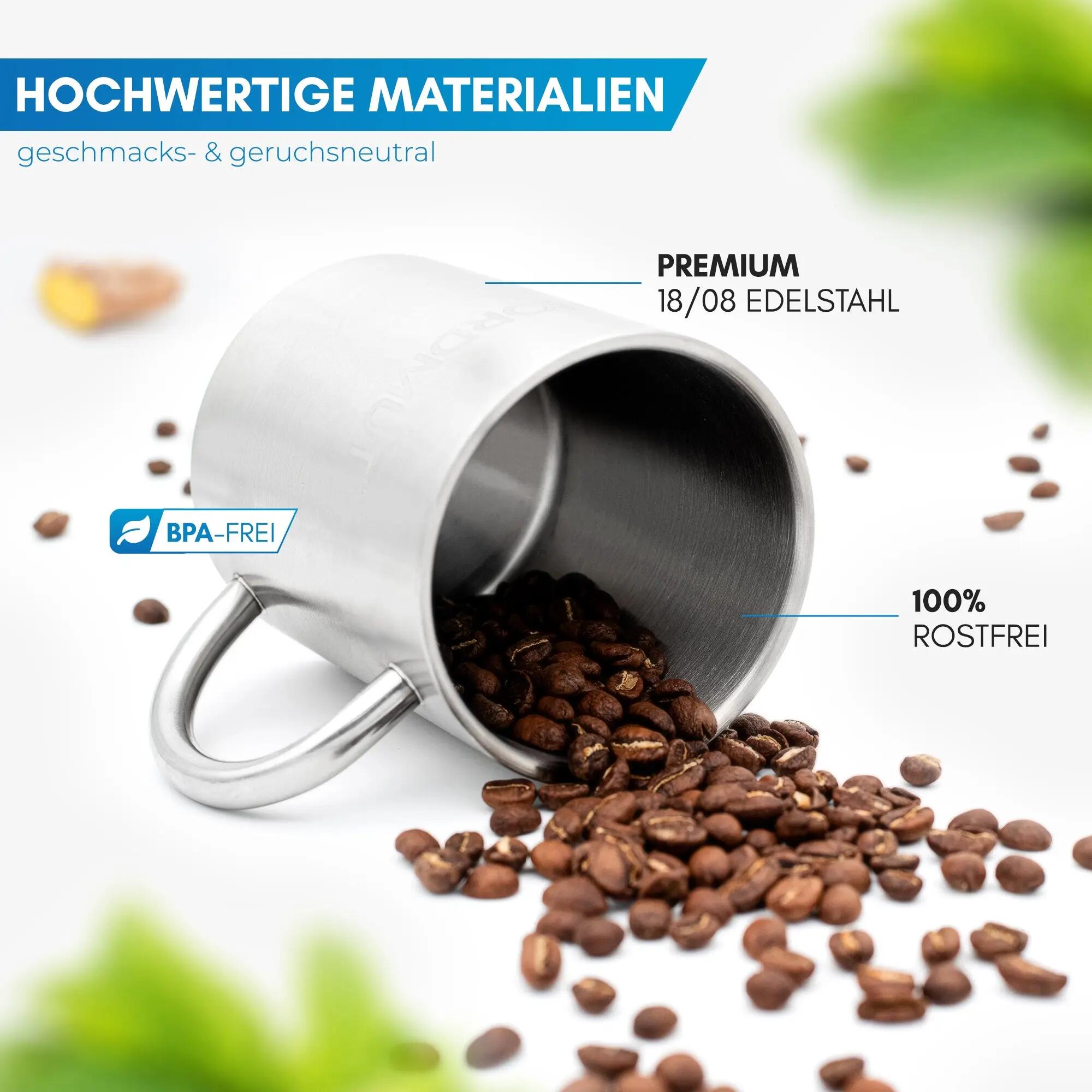 Camping-Thermobecher - Edelstahl, doppelwandig, mit Karabiner - Viskan 2/7