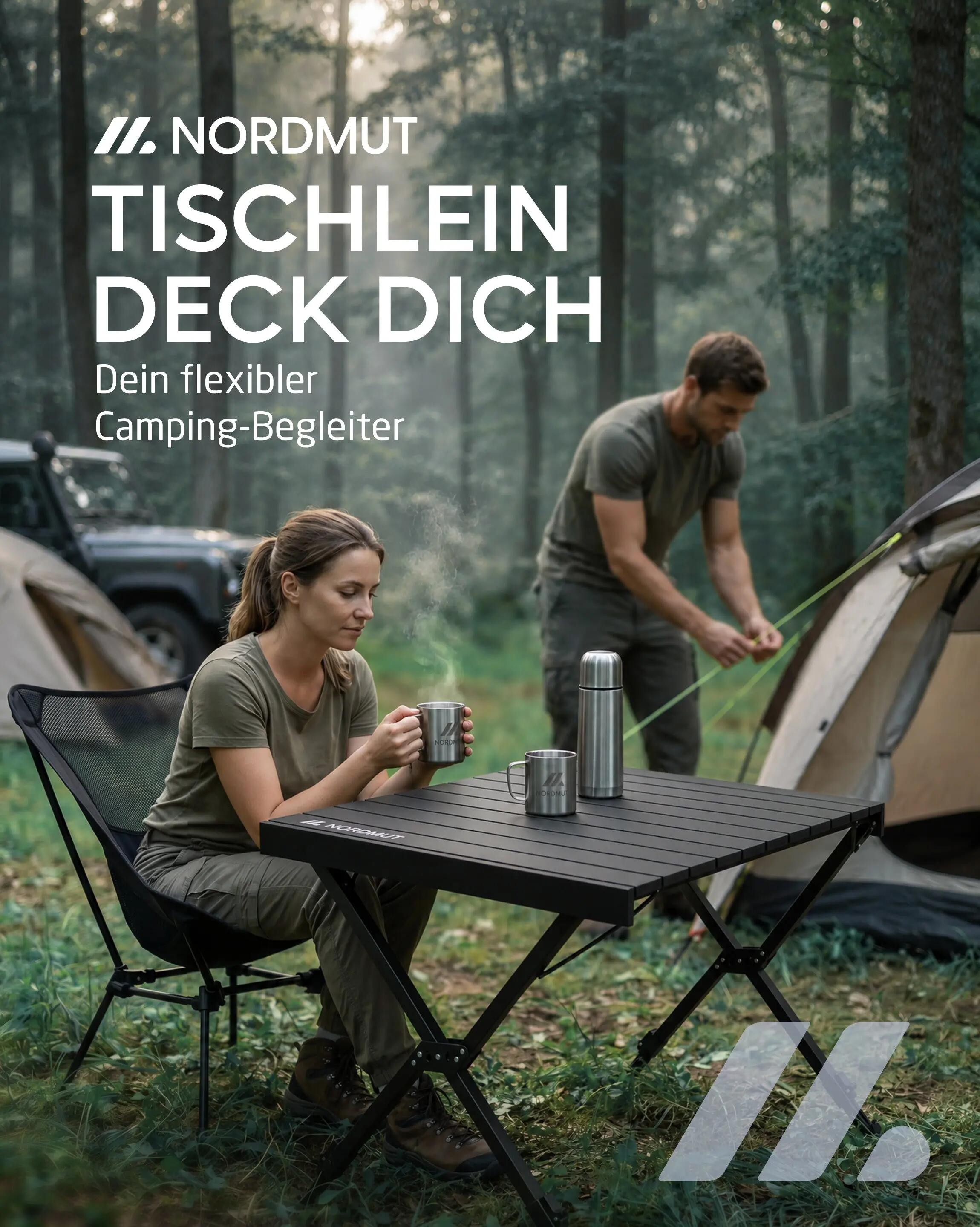 Camping Tisch klappbar 70 x 70 cm höhenverstellbar Aluminium bis 50 kg Talkku 2/7