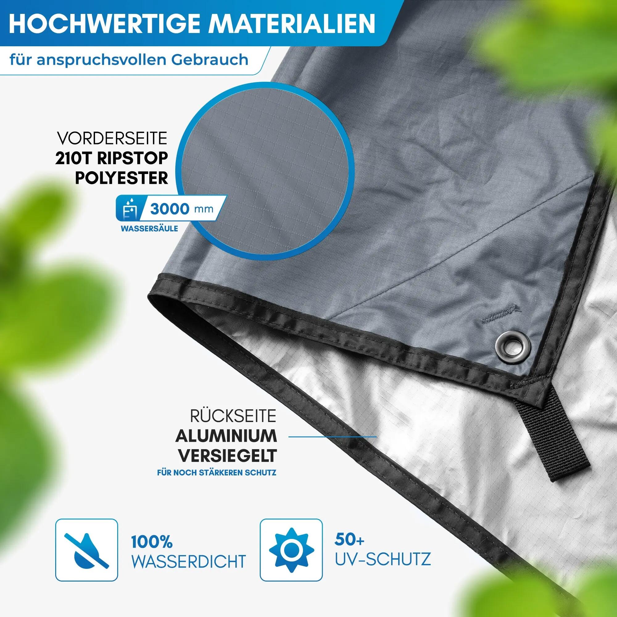 Camping-Tarp 300 x 300 cm wasserdicht, ultraleicht, Tamok 2/7