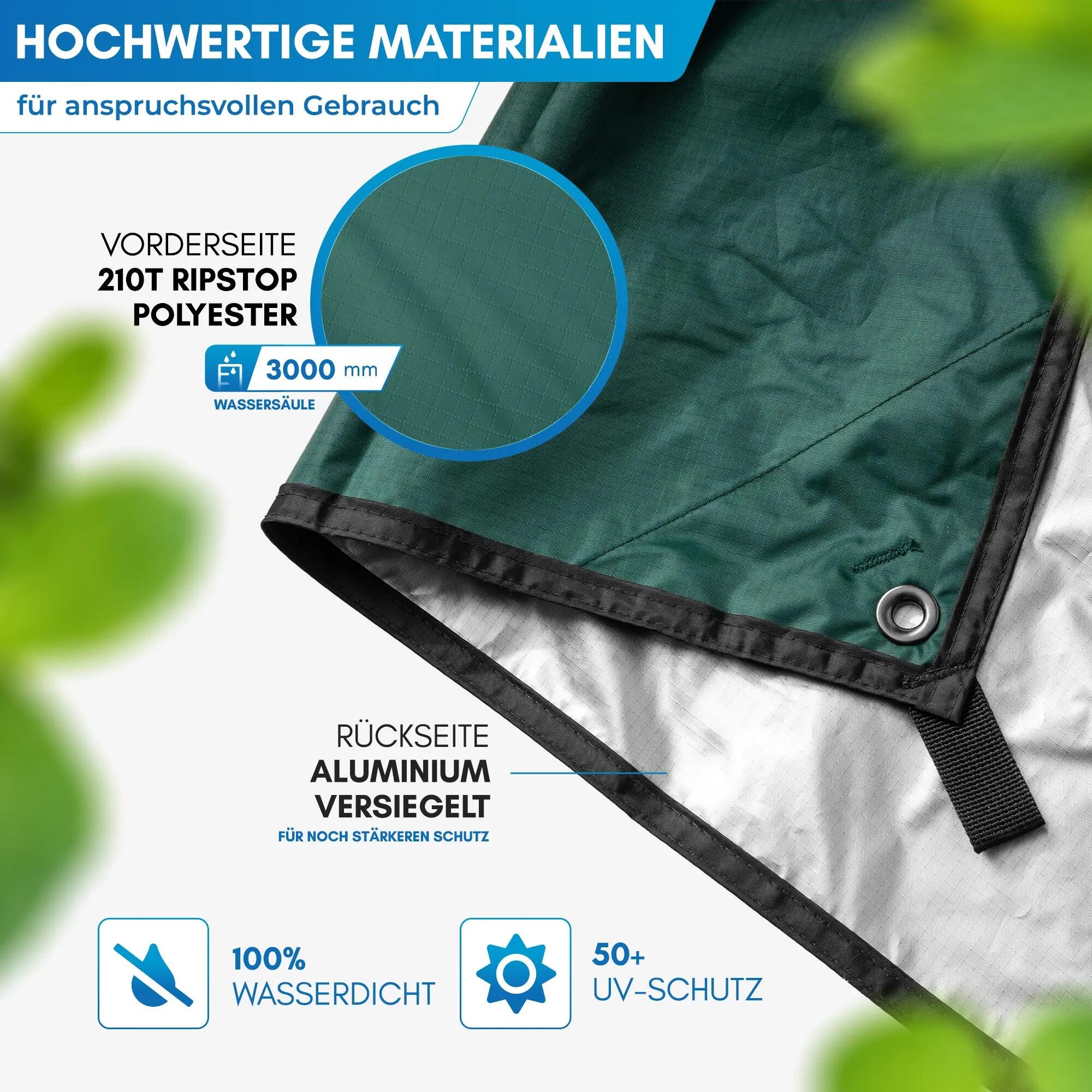 Camping-Tarp - 300 x 300 cm - wasserdicht, ultraleicht - tamok 2/7