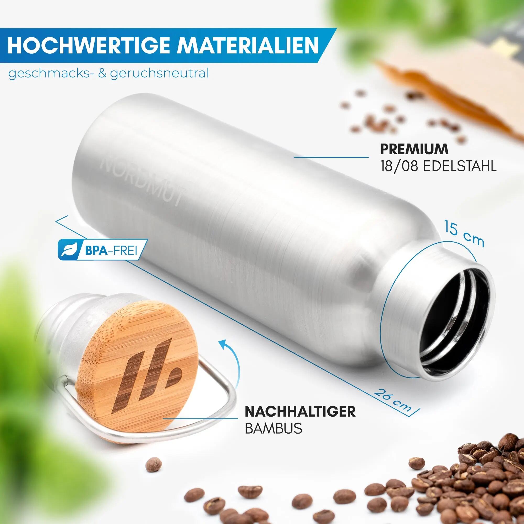 Wandern - Isolierflasche - Edelstahl, 24 h kalt oder warm, Teesieb - Viipu 4/7