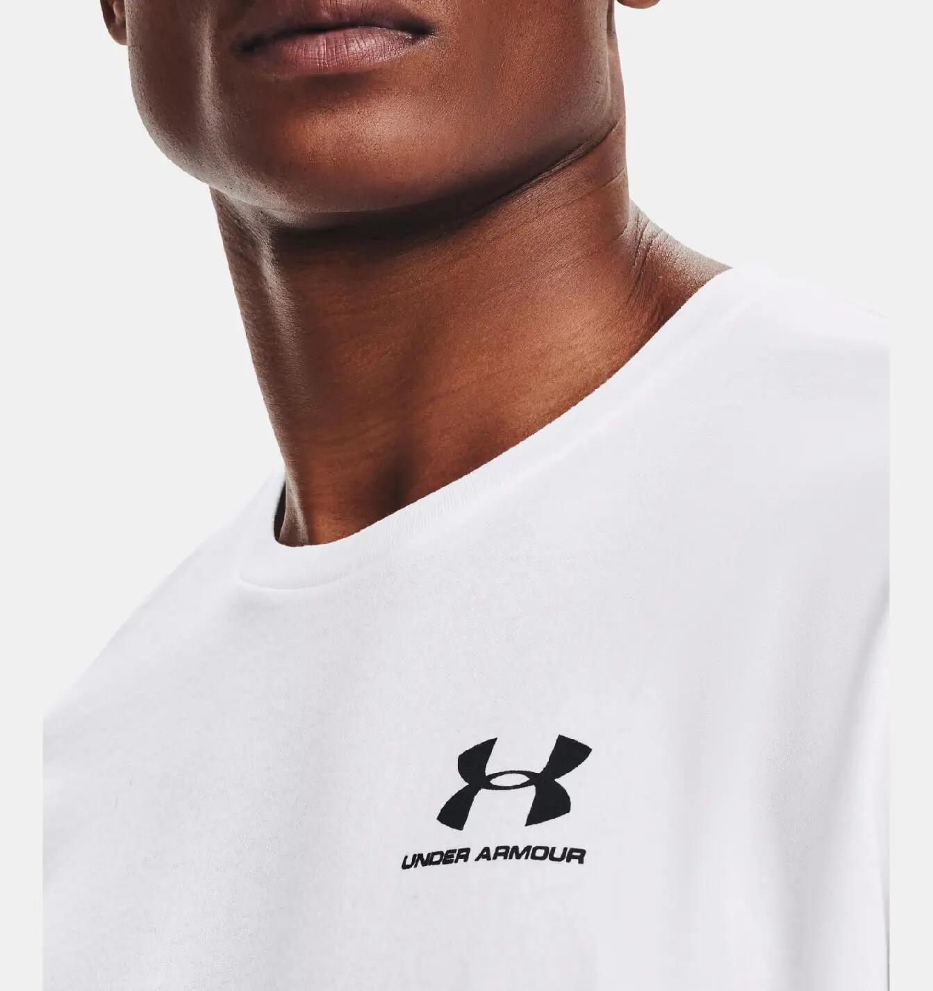 T-shirt Under Armour Sportstyle Left Chest blanc clair 60/40 3/7