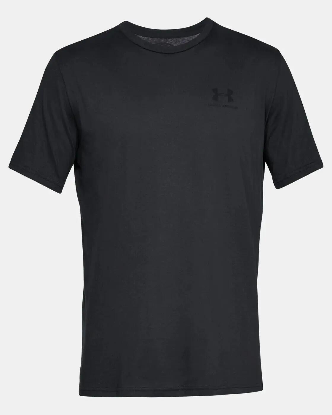 T-shirt Under Armour Sportstyle Left Chest noir Charged Cotton 5/8