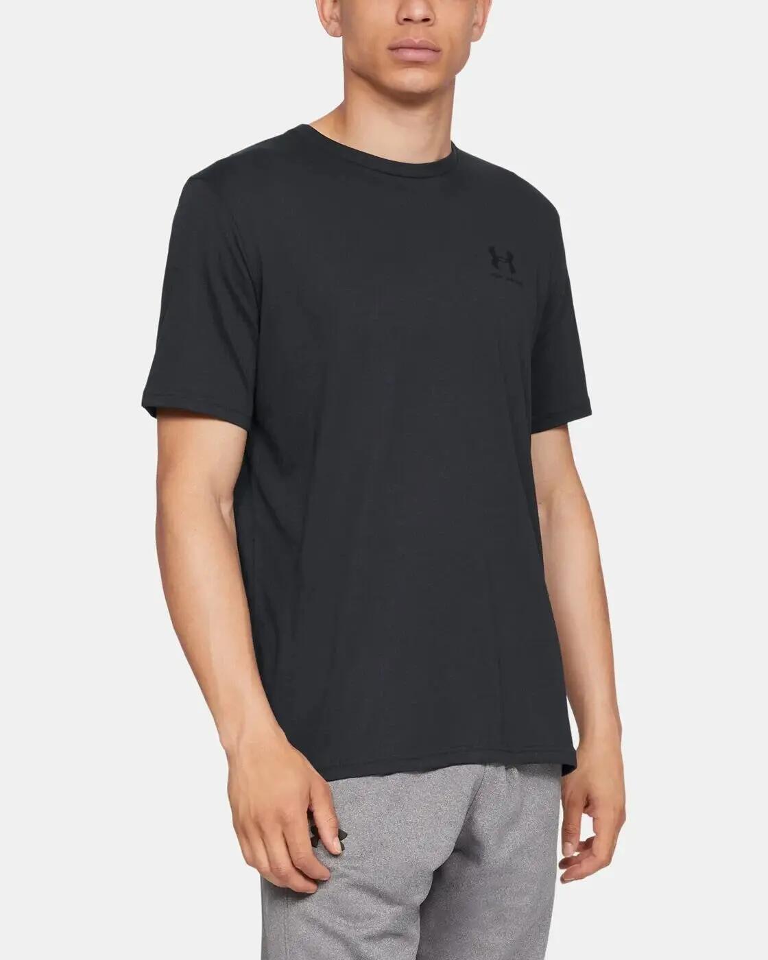 T-shirt Under Armour Sportstyle Left Chest noir Charged Cotton 2/8
