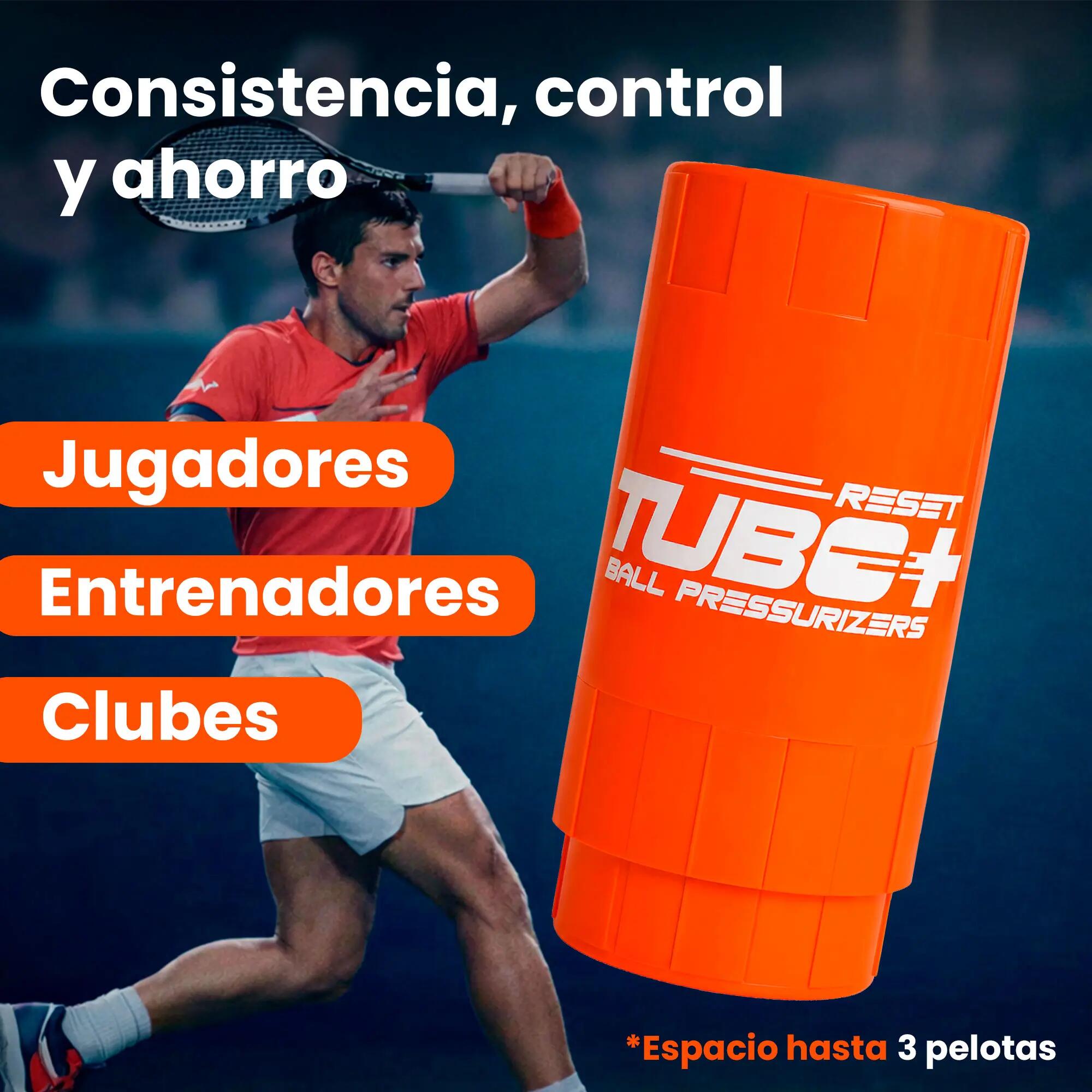 Presurizador de Pelotas de Tenis y Padel | TuboX3 R3SET Naranja 7/8
