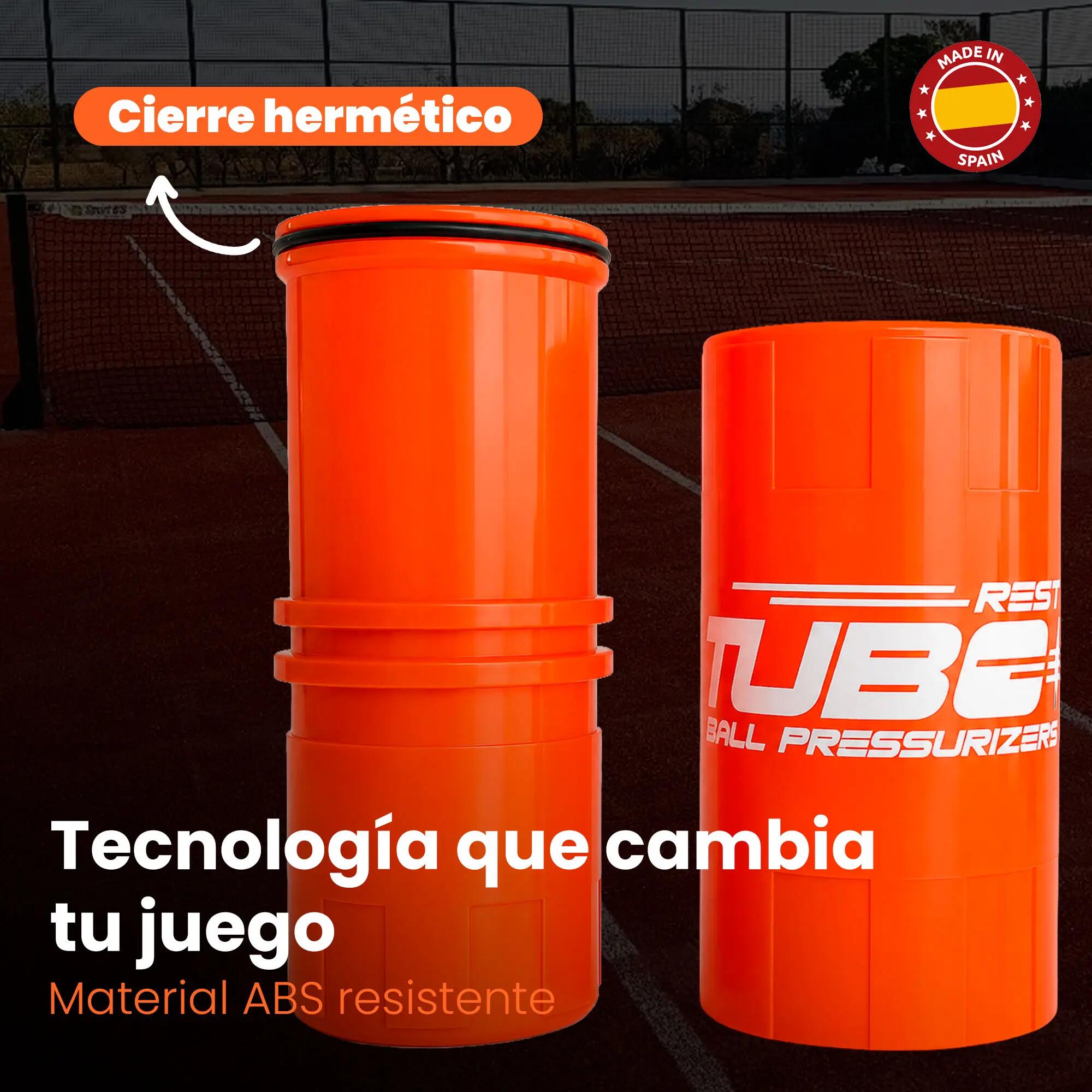 Presurizador de Pelotas de Tenis y Padel | TuboX3 R3SET Naranja 6/8